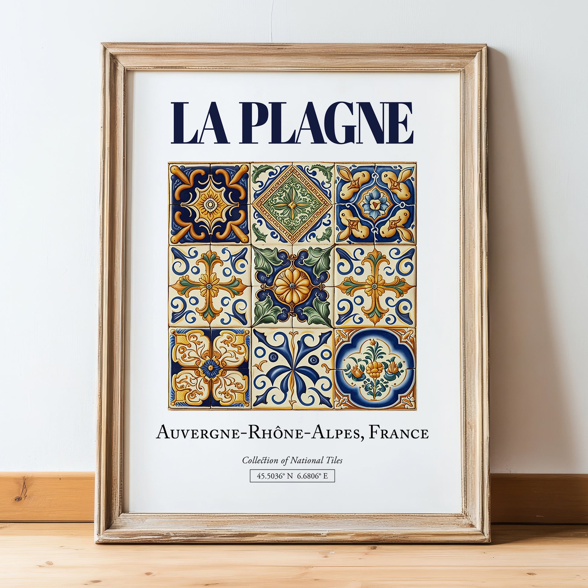 La Plagne, France – National Pride Wall Decor, in wooden frame leaning on the floor