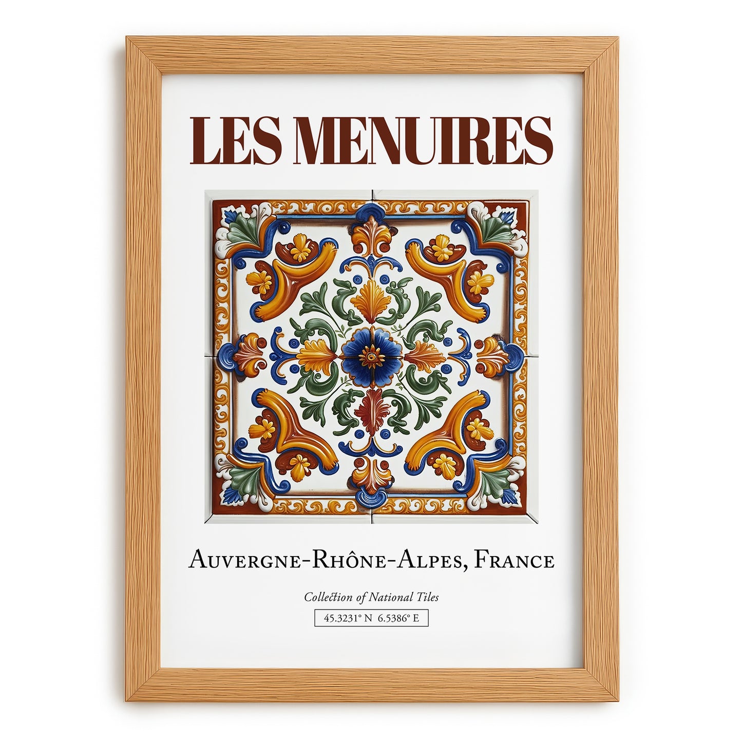 Les Menuires, France – Travel Print, set in oak frame