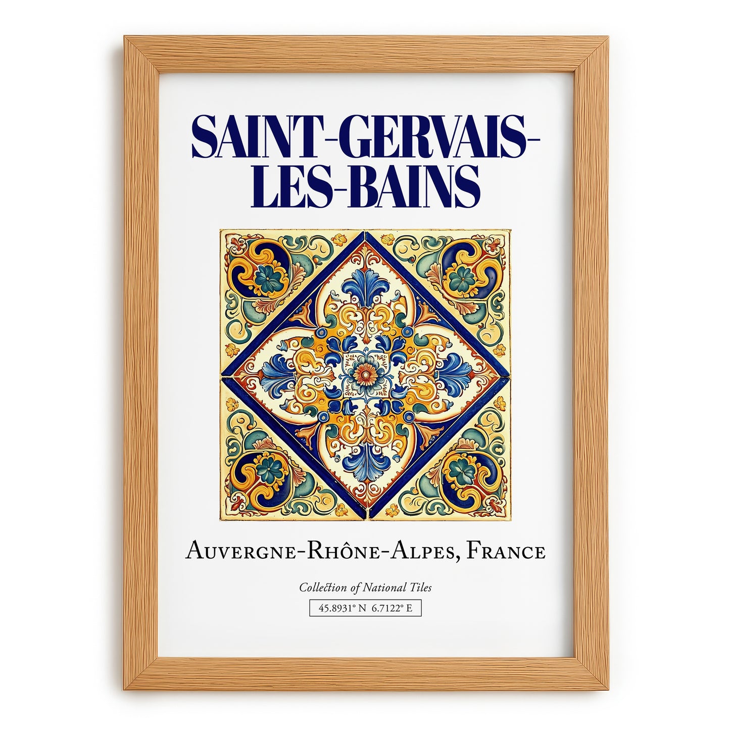 Saint-Gervais-les-Bains, France – Away From Home Poster, set in oak frame