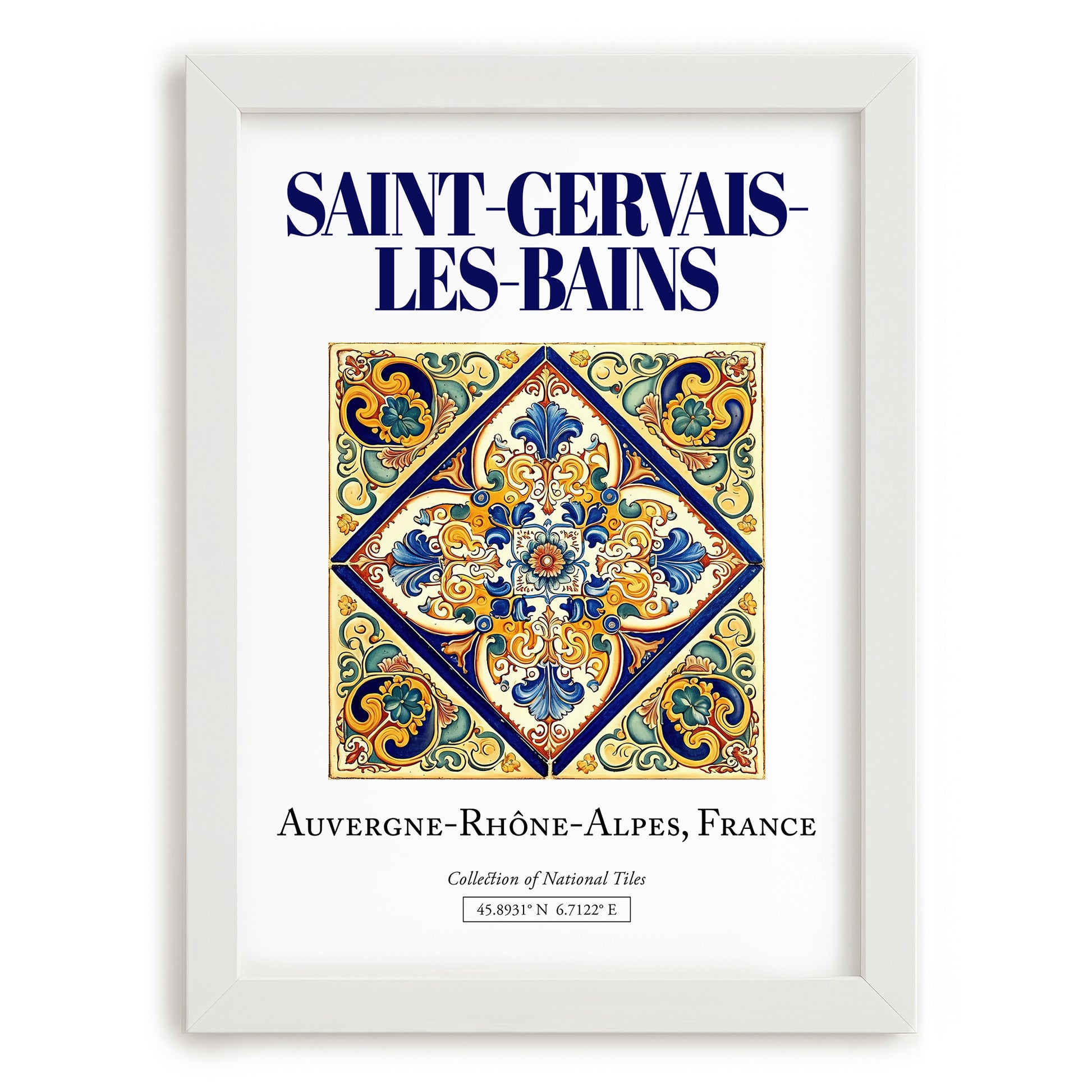 Saint-Gervais-les-Bains, France – Away From Home Poster, placed in minimal white frame