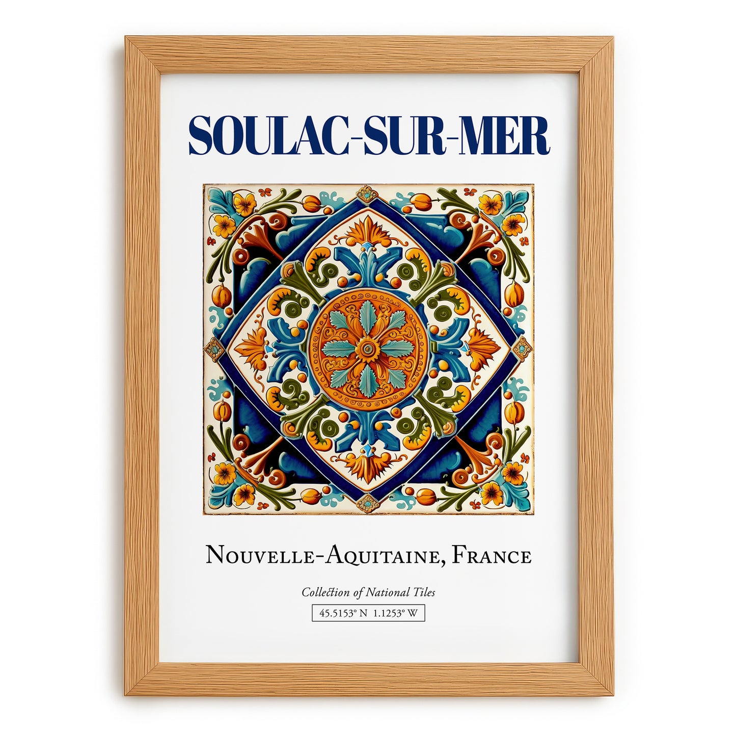 Soulac-sur-Mer, France – Travel Wall Decor, set in oak frame