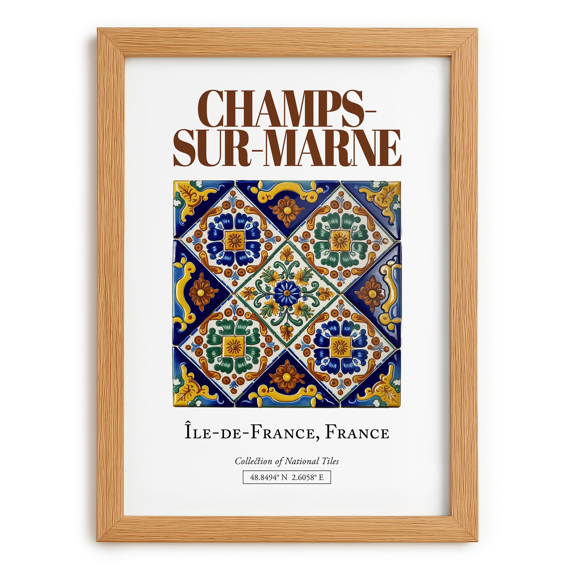 Champs-sur-Marne, France – Country Culture Poster, set in oak frame