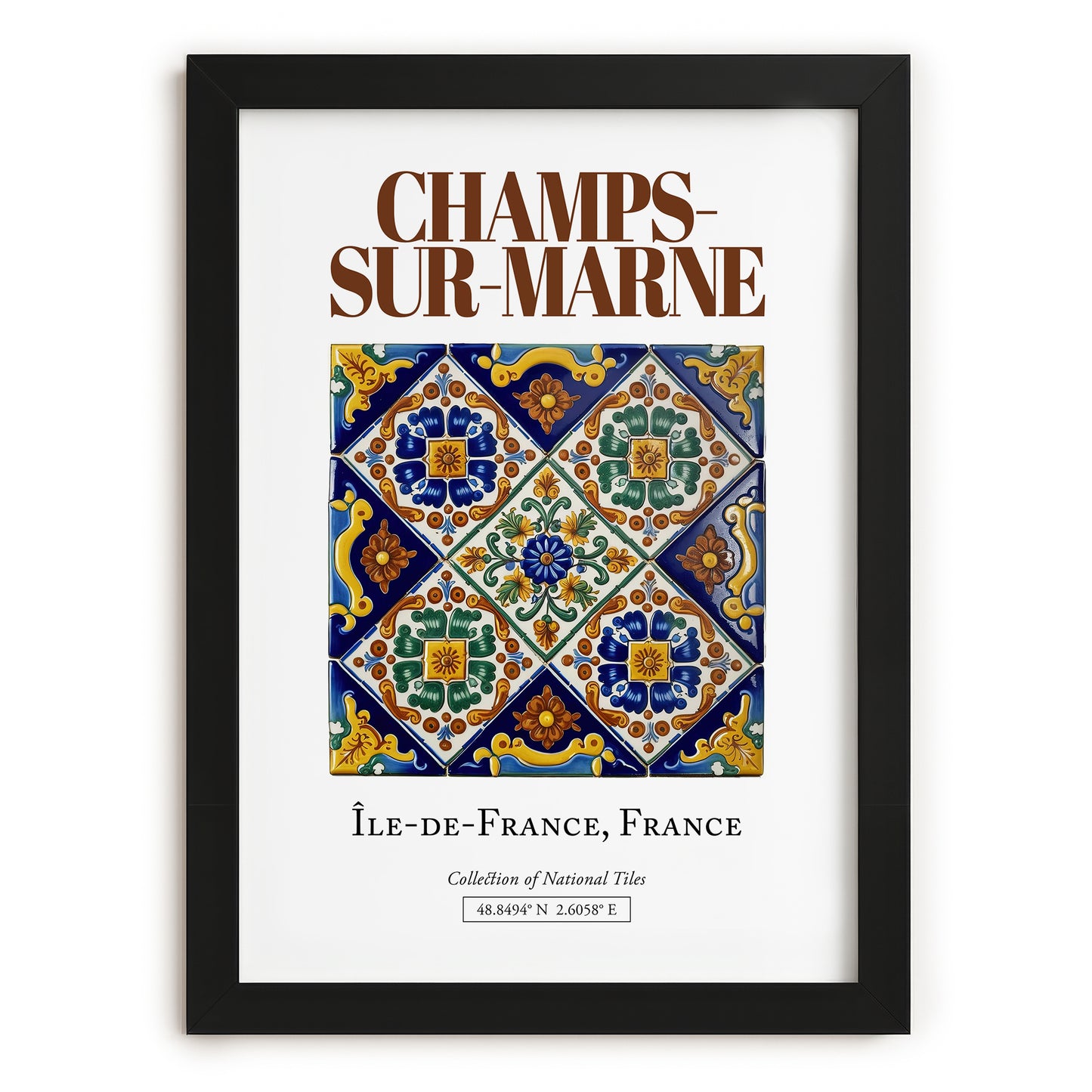 Champs-sur-Marne, France – Country Culture Poster, in sleek black frame