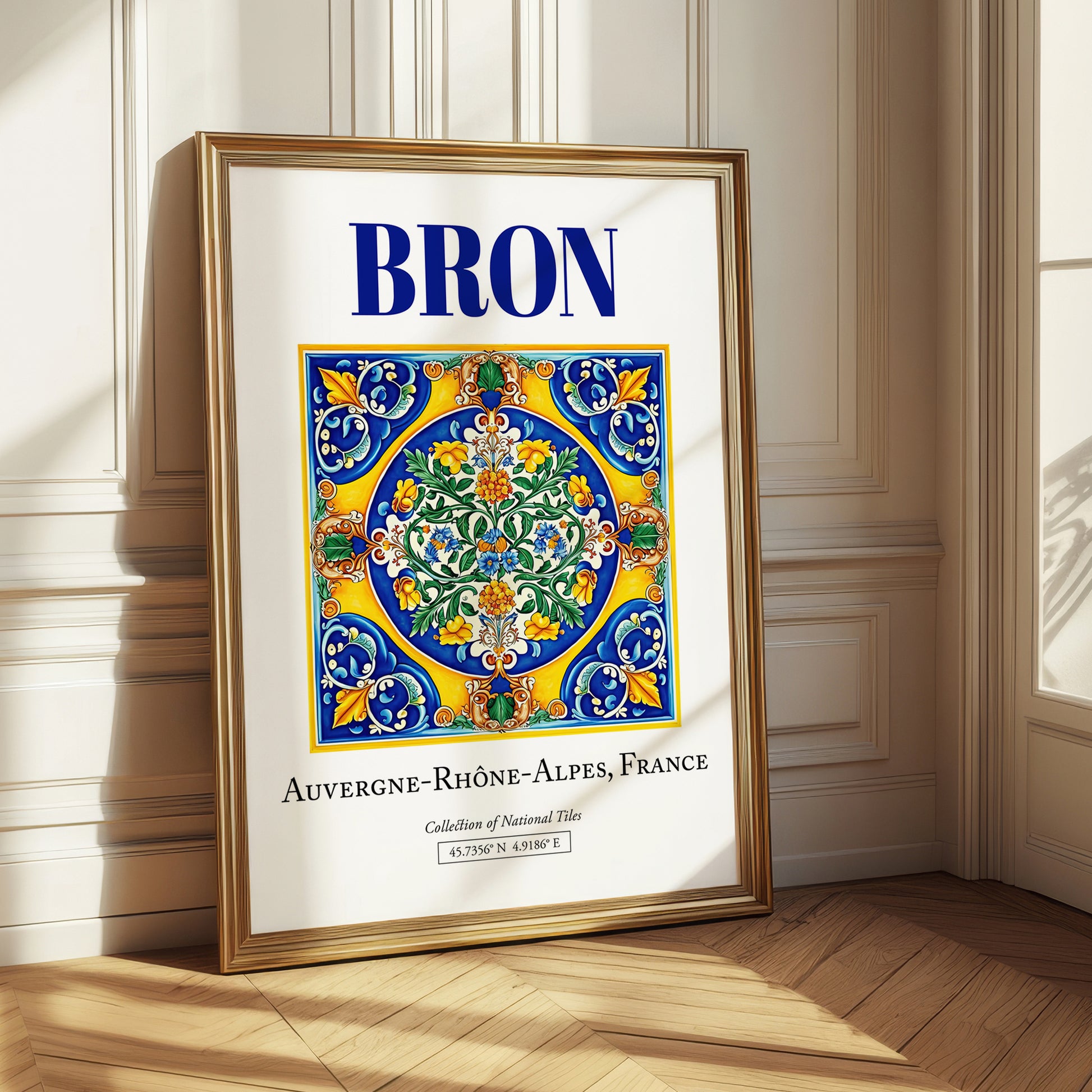 Bron, France – Travel Print, styled in a charming Paris street view