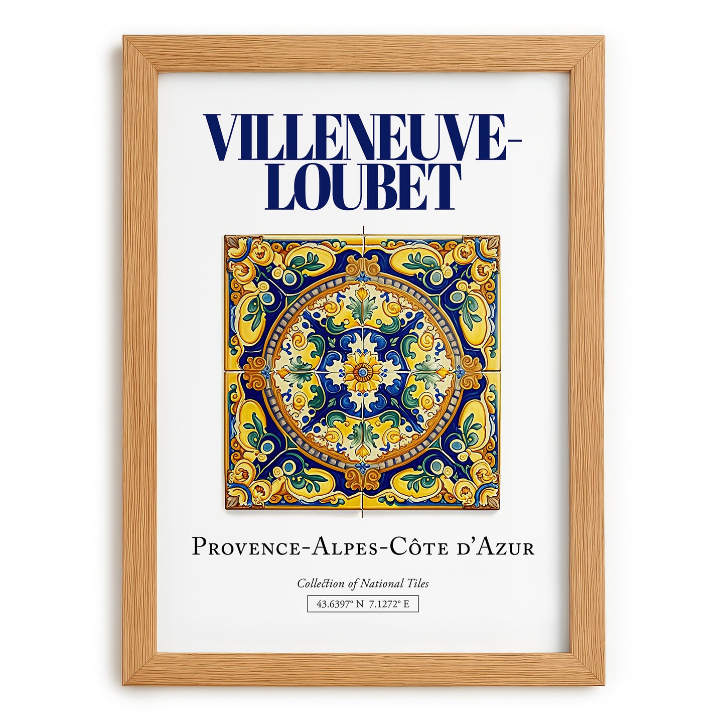 Villeneuve-Loubet, France – Travel Wall Art, set in oak frame