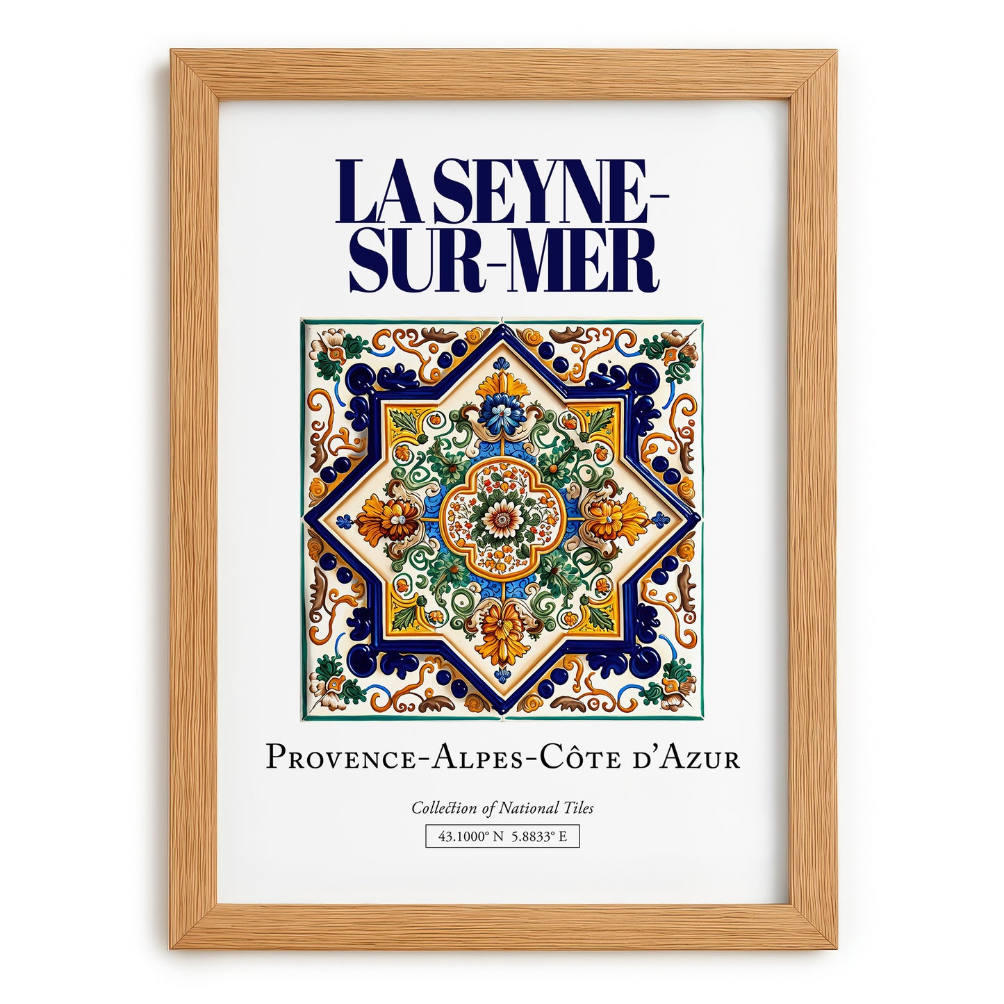 La Seyne-sur-Mer, France – Travel Poster, set in oak frame