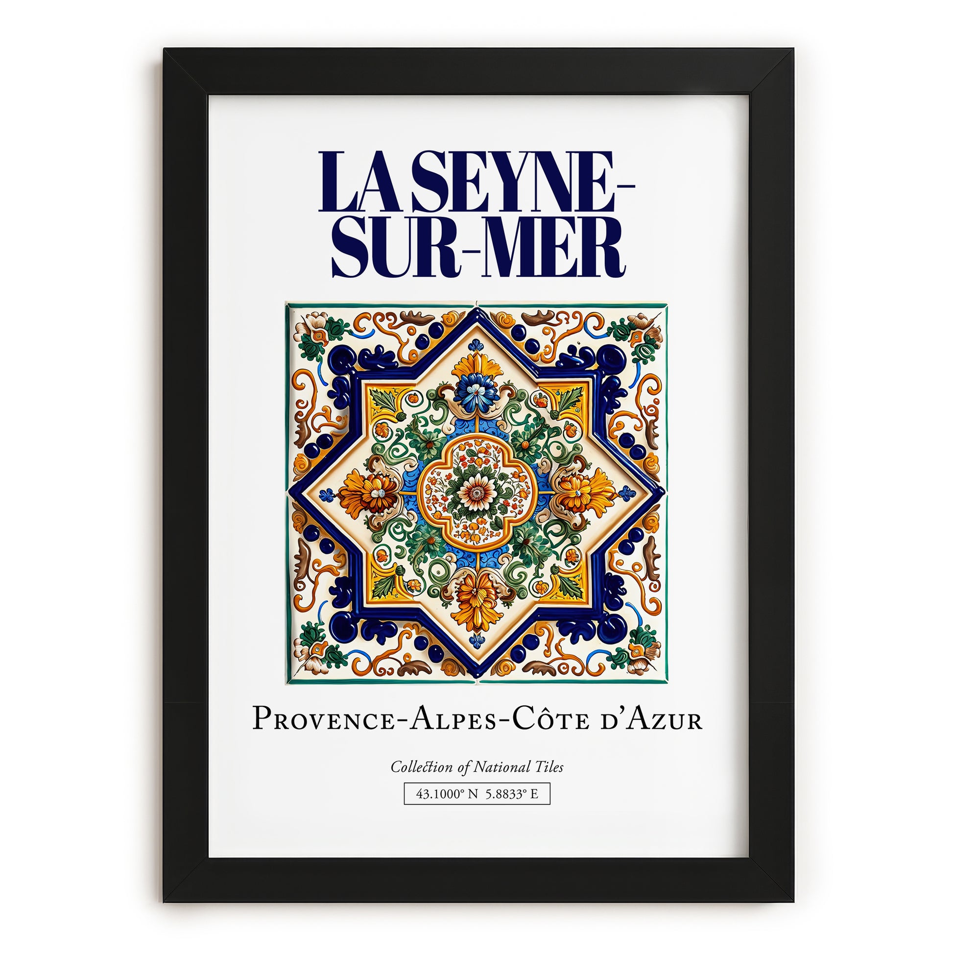 La Seyne-sur-Mer, France – Travel Poster, in sleek black frame