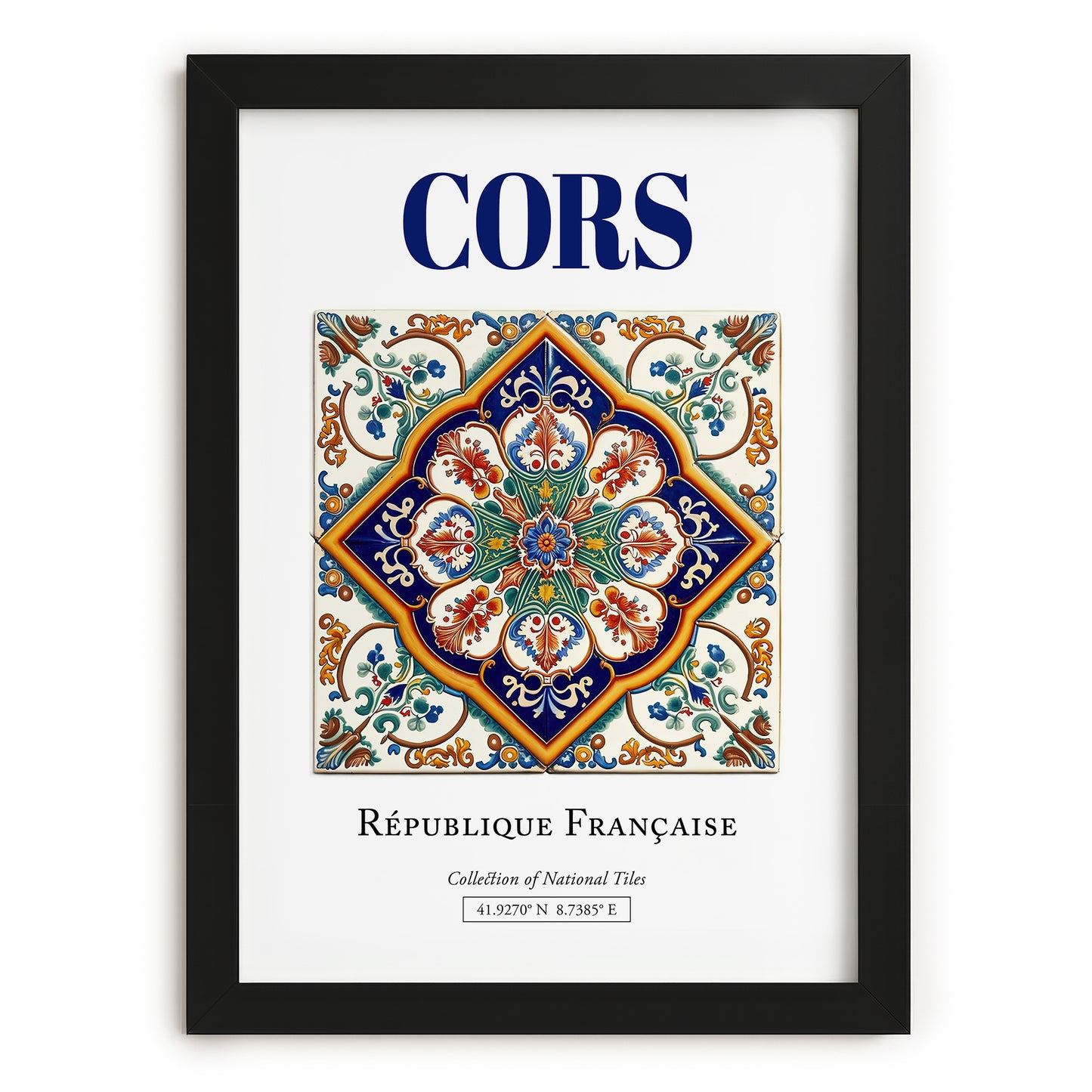 Cors, France – World Heritage Travel Poster, in sleek black frame