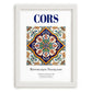 Cors, France – World Heritage Travel Poster, placed in minimal white frame