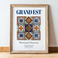 Grand Est, France – Retro Travel Poster, in wooden frame leaning on the floor