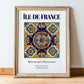 Île-de-France, France – World Heritage Travel Poster, in wooden frame leaning on the floor
