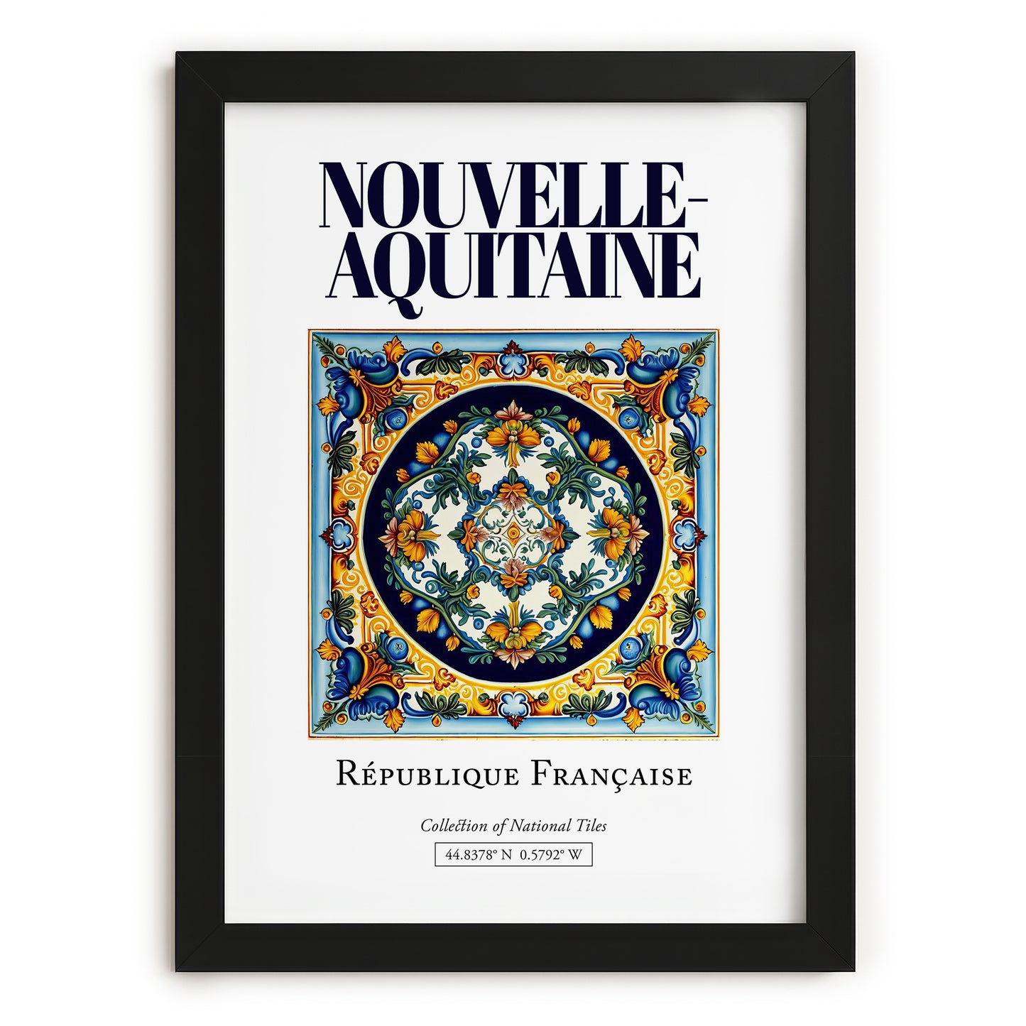 Nouvelle-Aquitaine, France – Travel Poster, in sleek black frame