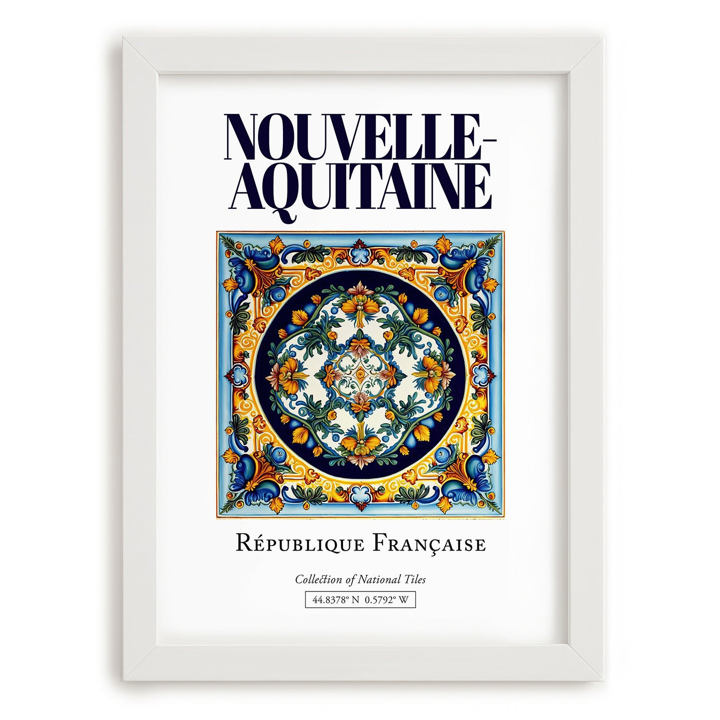 Nouvelle-Aquitaine, France – Travel Poster, placed in minimal white frame