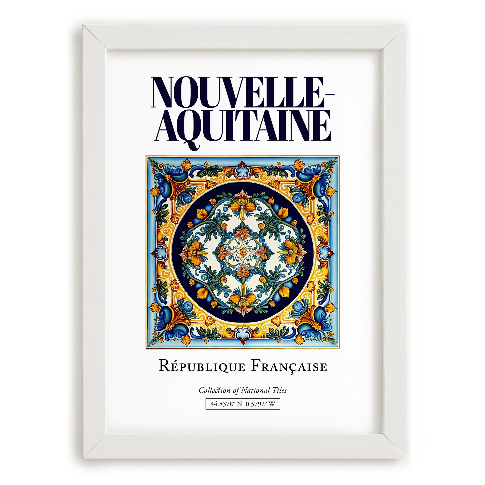 Nouvelle-Aquitaine, France – Travel Poster, placed in minimal white frame