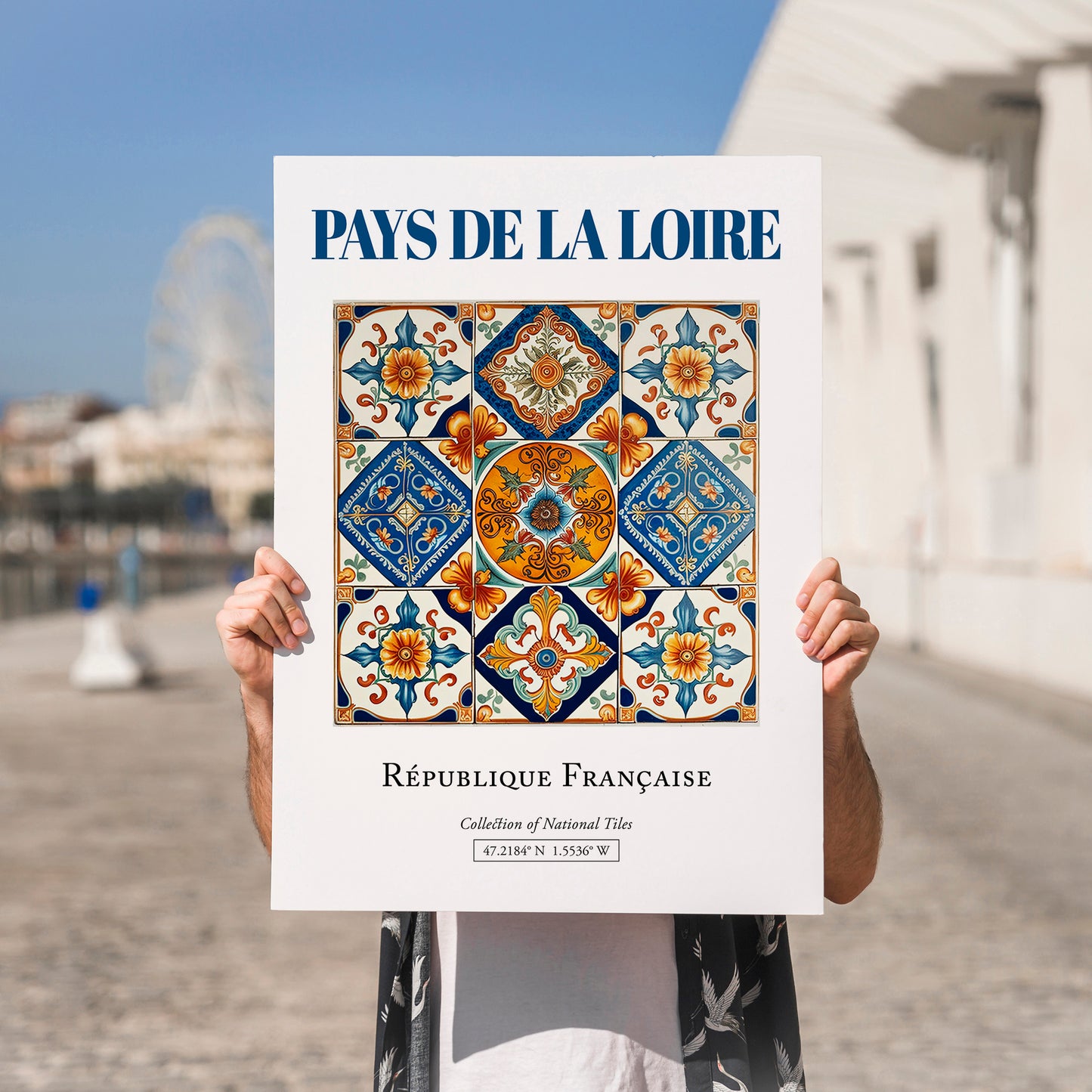 Pays de la Loire, France – Travel Poster, no-text version framed in wood
