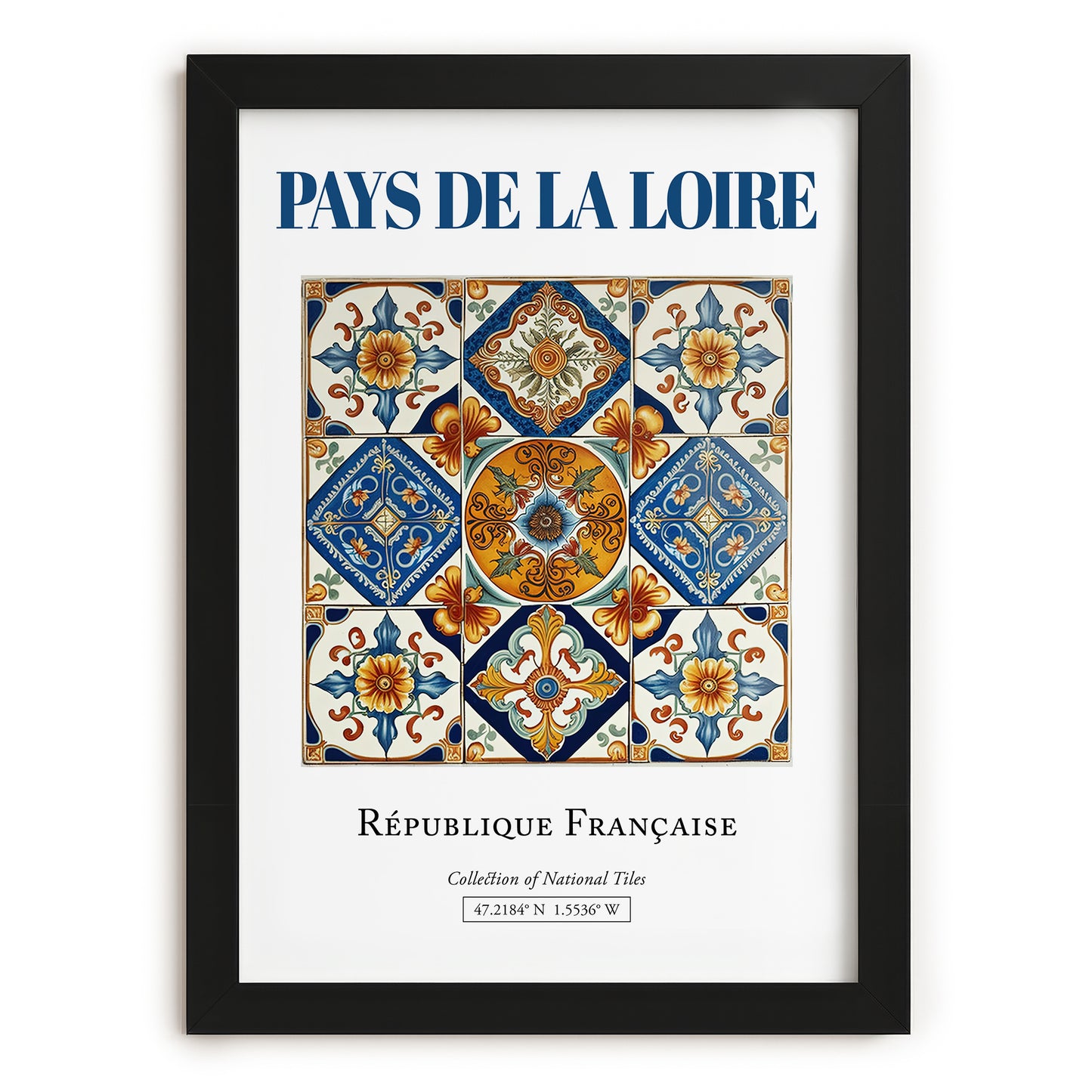 Pays de la Loire, France – Travel Poster, in sleek black frame