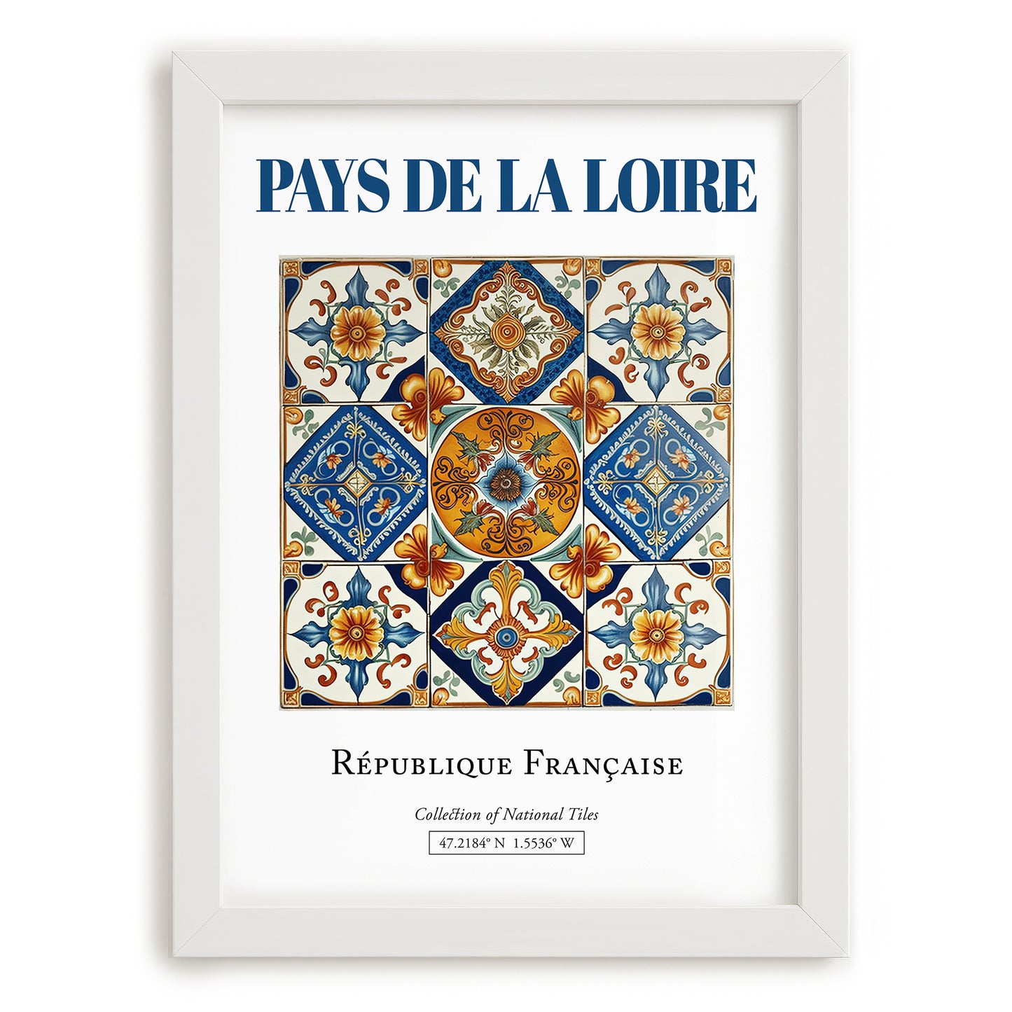 Pays de la Loire, France – Travel Poster, placed in minimal white frame