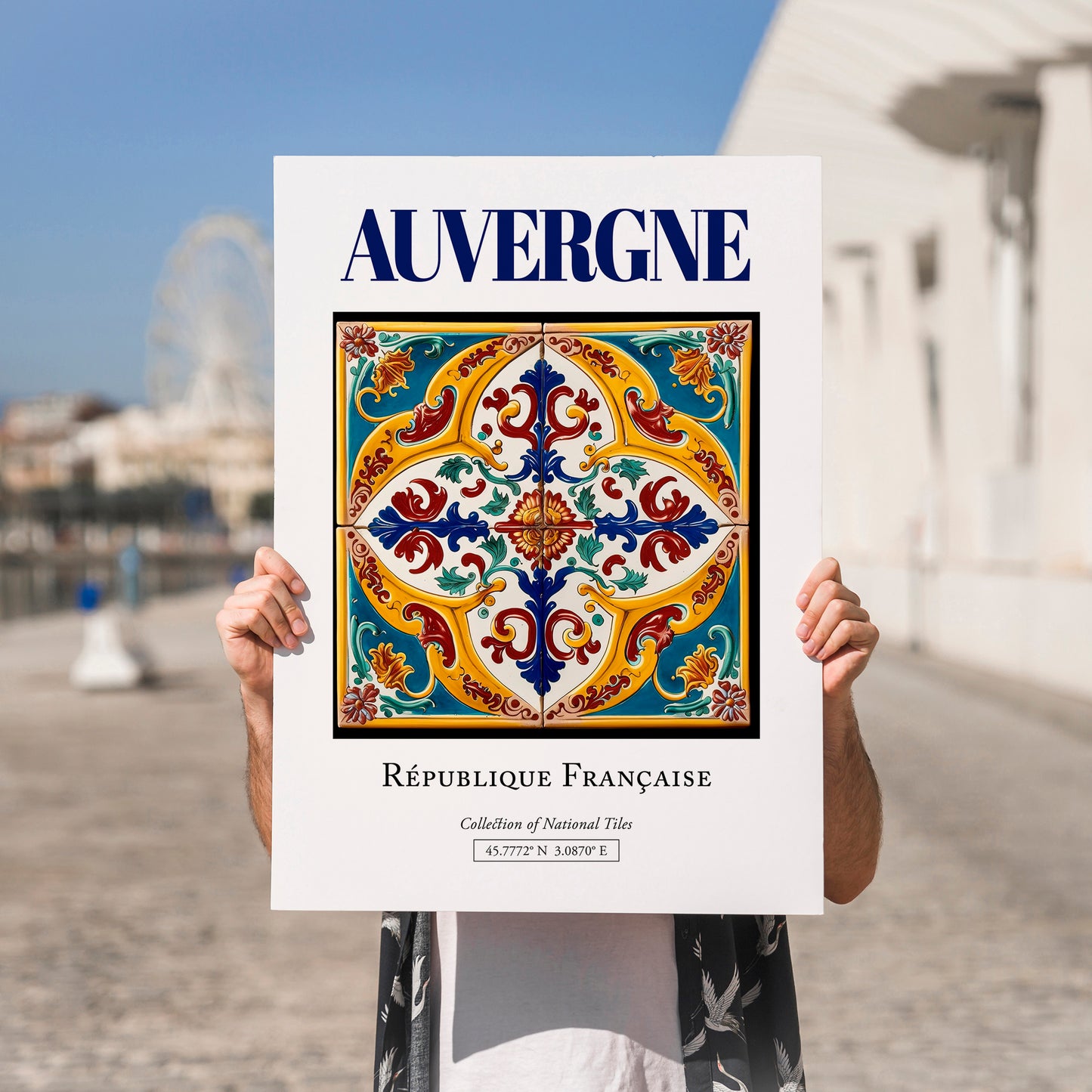 Auvergne, France – Travel Poster, no-text version framed in wood