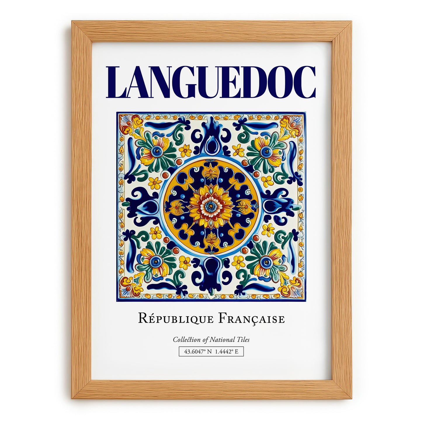 Languedoc, France – Travel Poster, set in oak frame