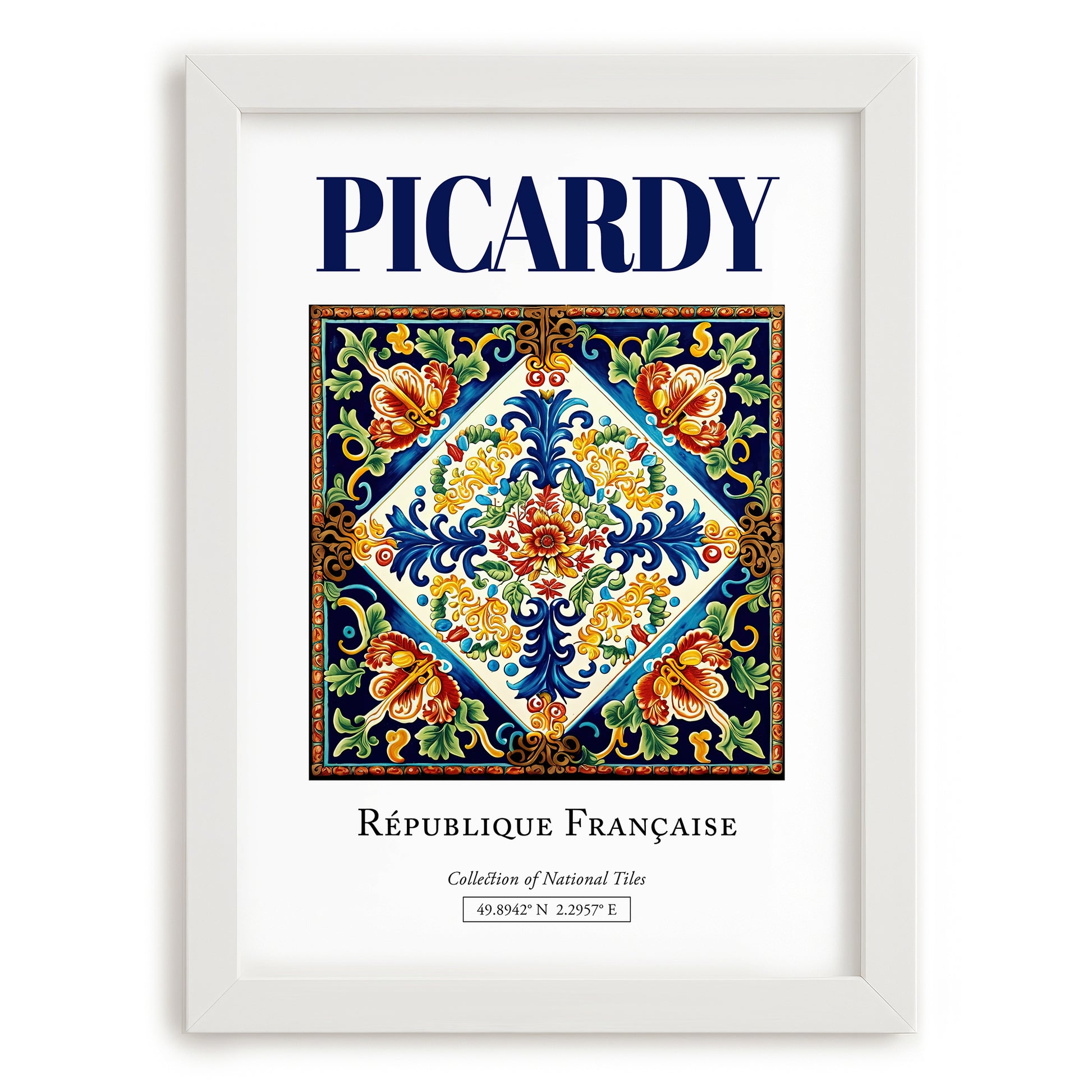 Picardy, France – Travel Wall Decor, placed in minimal white frame