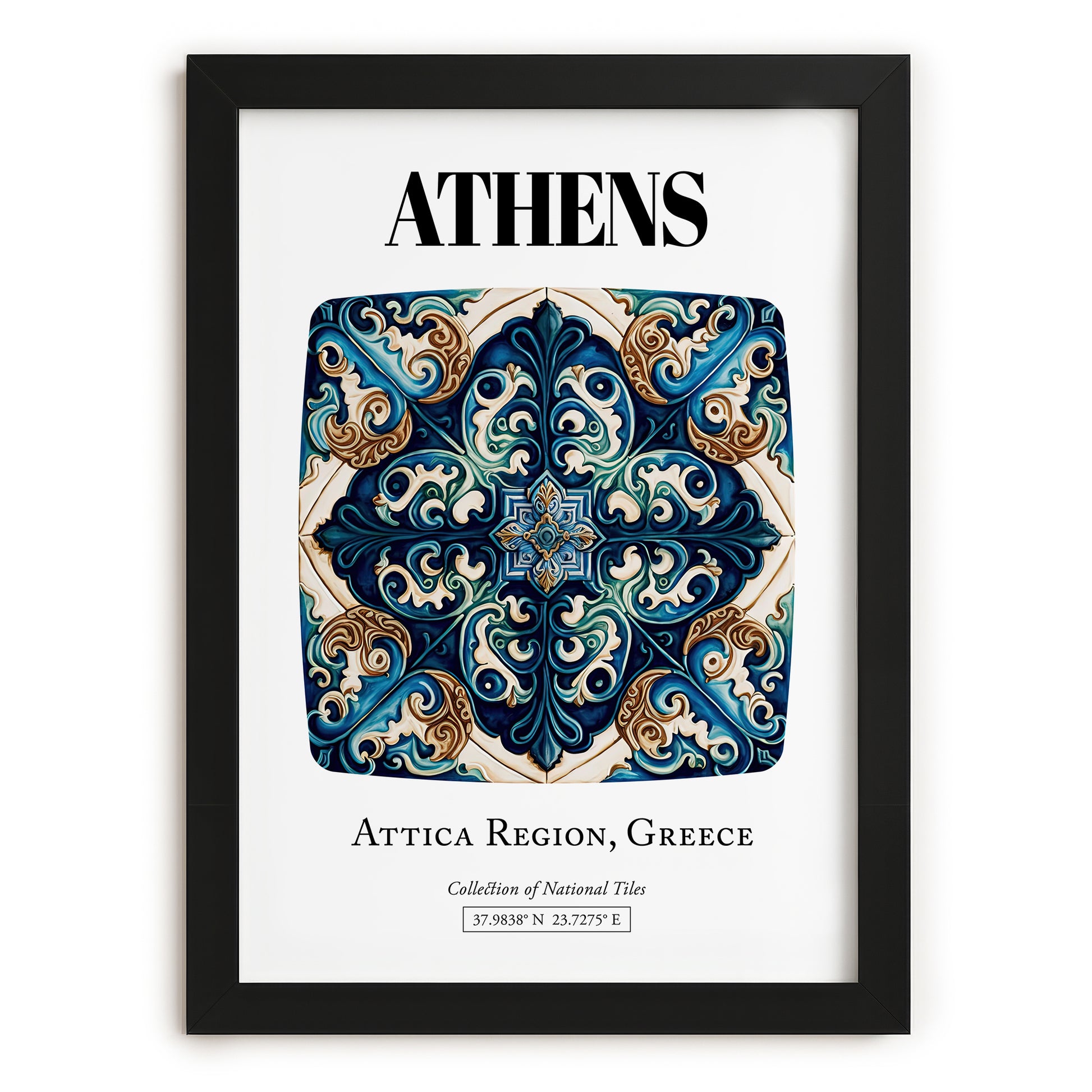 Athens, Greece – Wanderlust-Inspired Poster, in sleek black frame