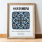 Santorini, Greece – Travel Poster, in wooden frame leaning on the floor