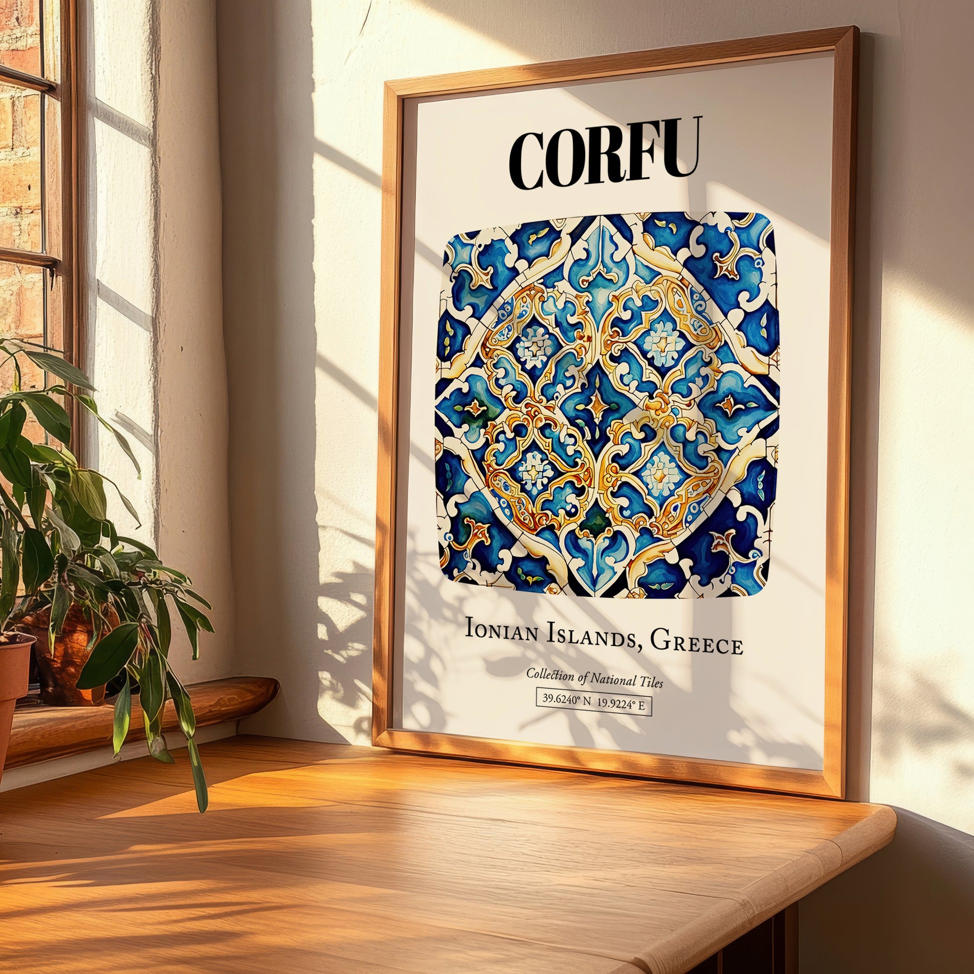 Corfu, Greece – Travel Print, clean layout with no caption