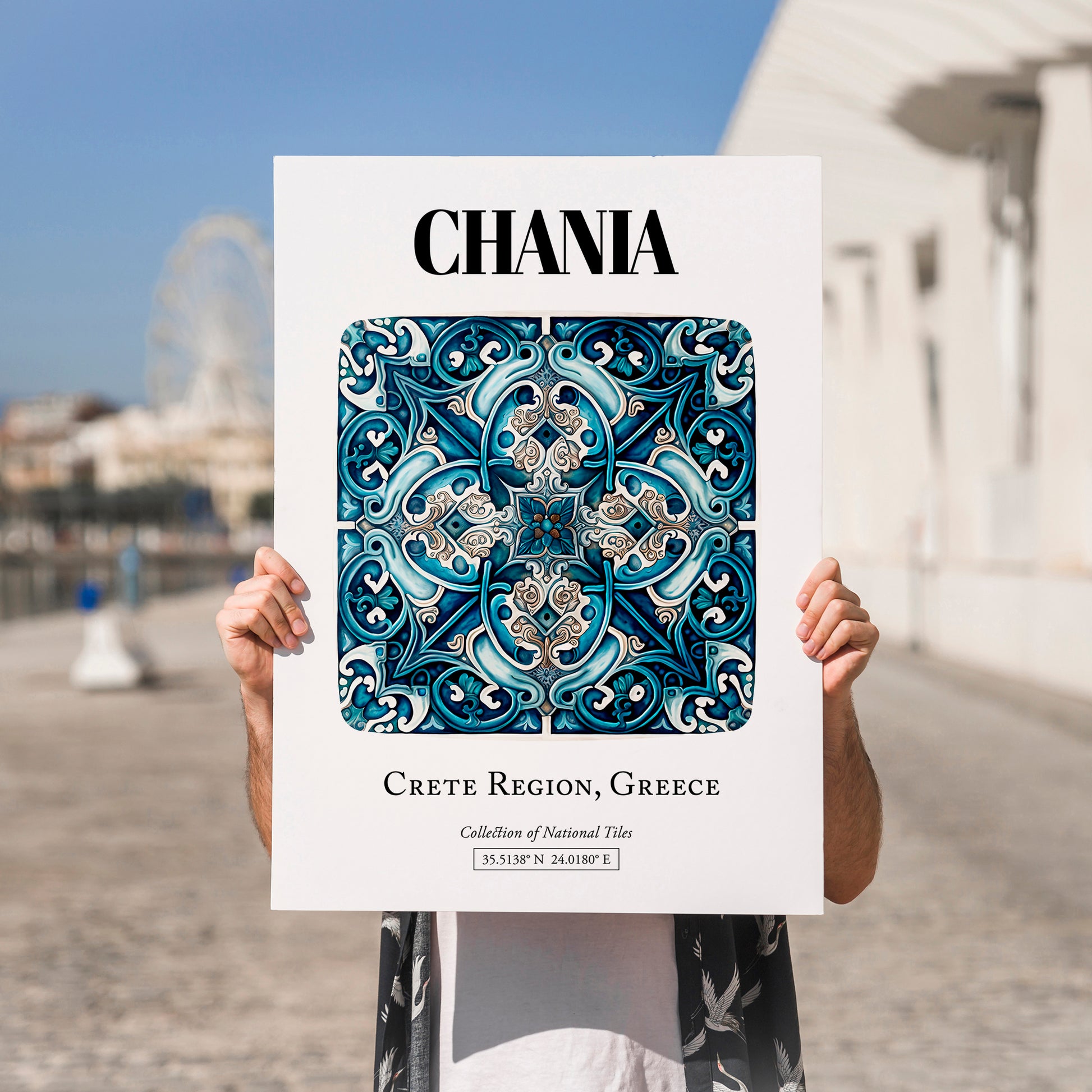 Chania, Greece – Travel Wall Art, no-text version framed in wood