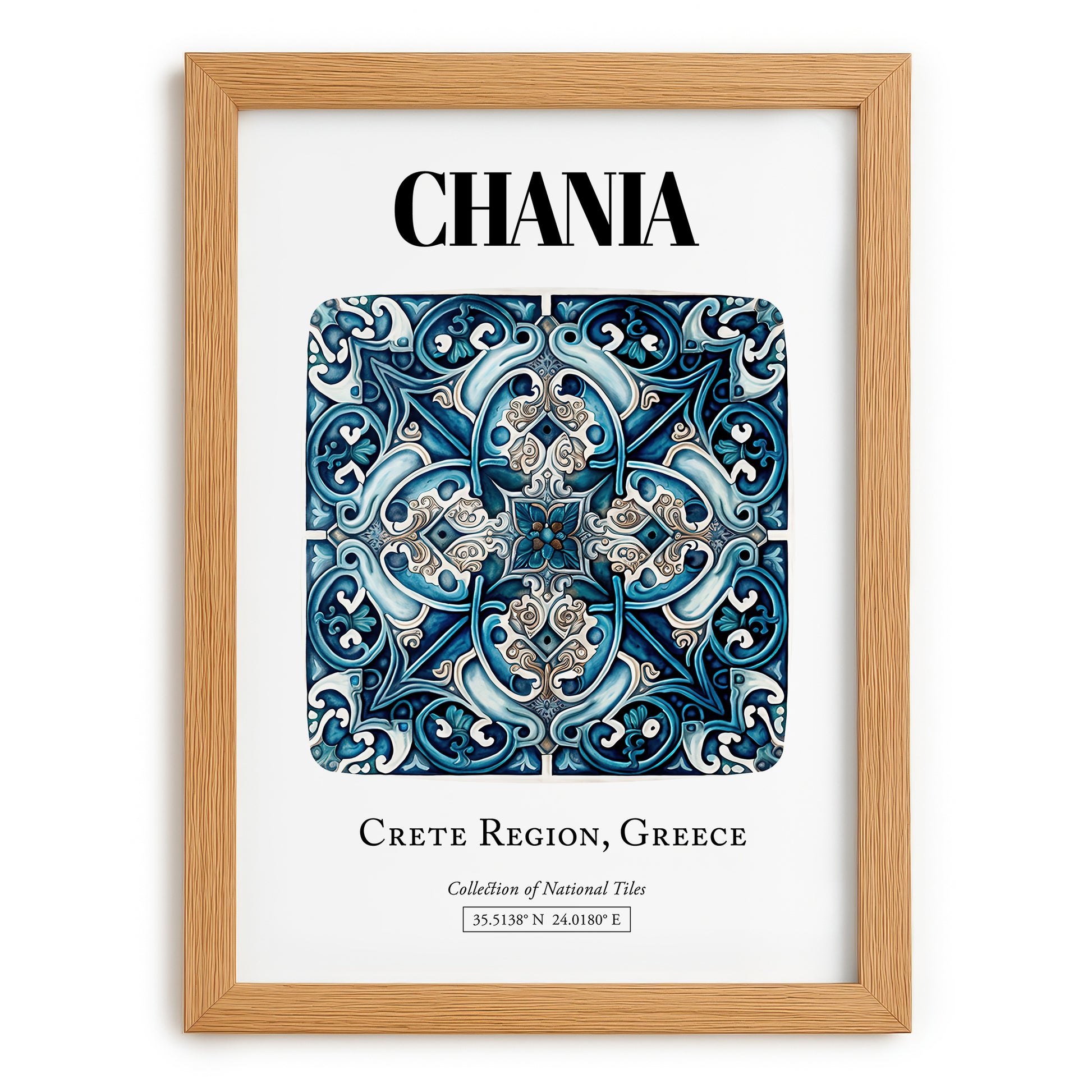 Chania, Greece – Travel Wall Art, set in oak frame