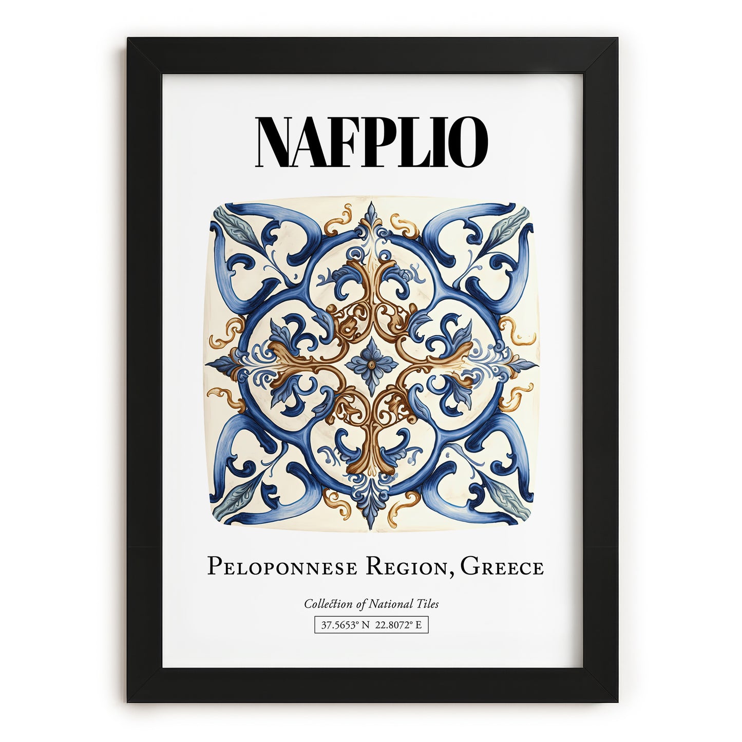 Nafplio, Greece – Wanderlust-Inspired Poster, in sleek black frame