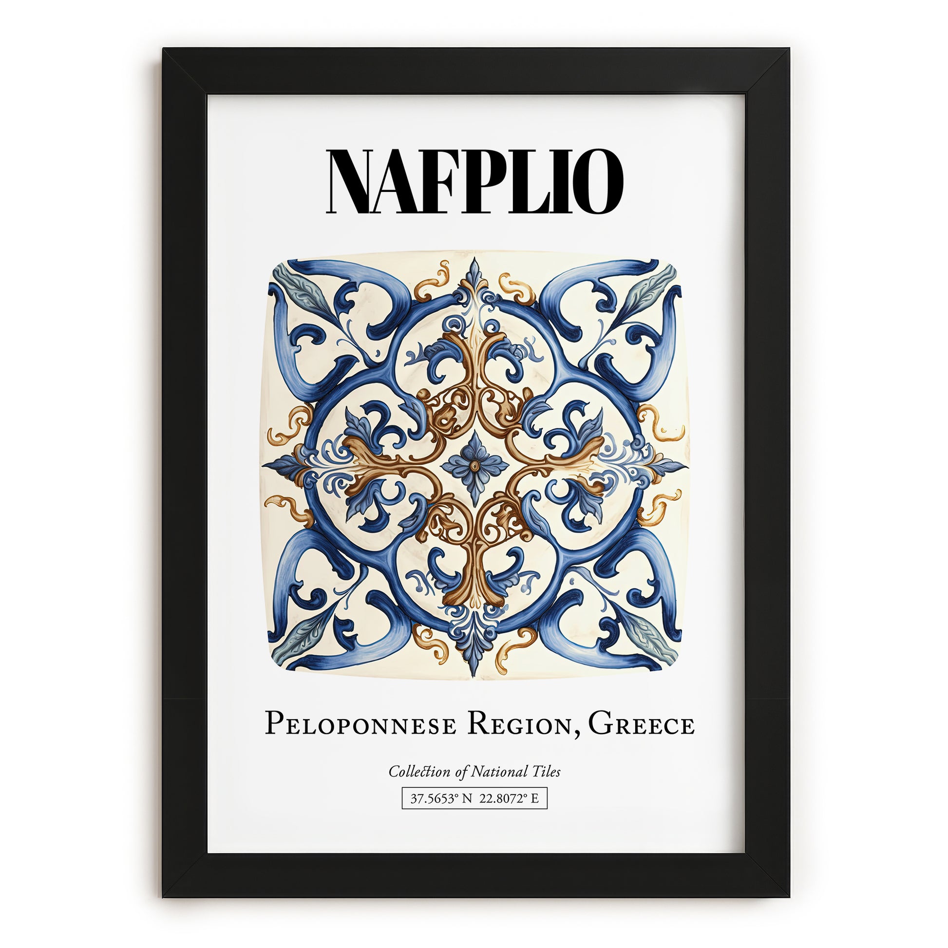 Nafplio, Greece – Wanderlust-Inspired Poster, in sleek black frame