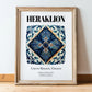 Heraklion, Greece – Travel Wall Art, in wooden frame leaning on the floor