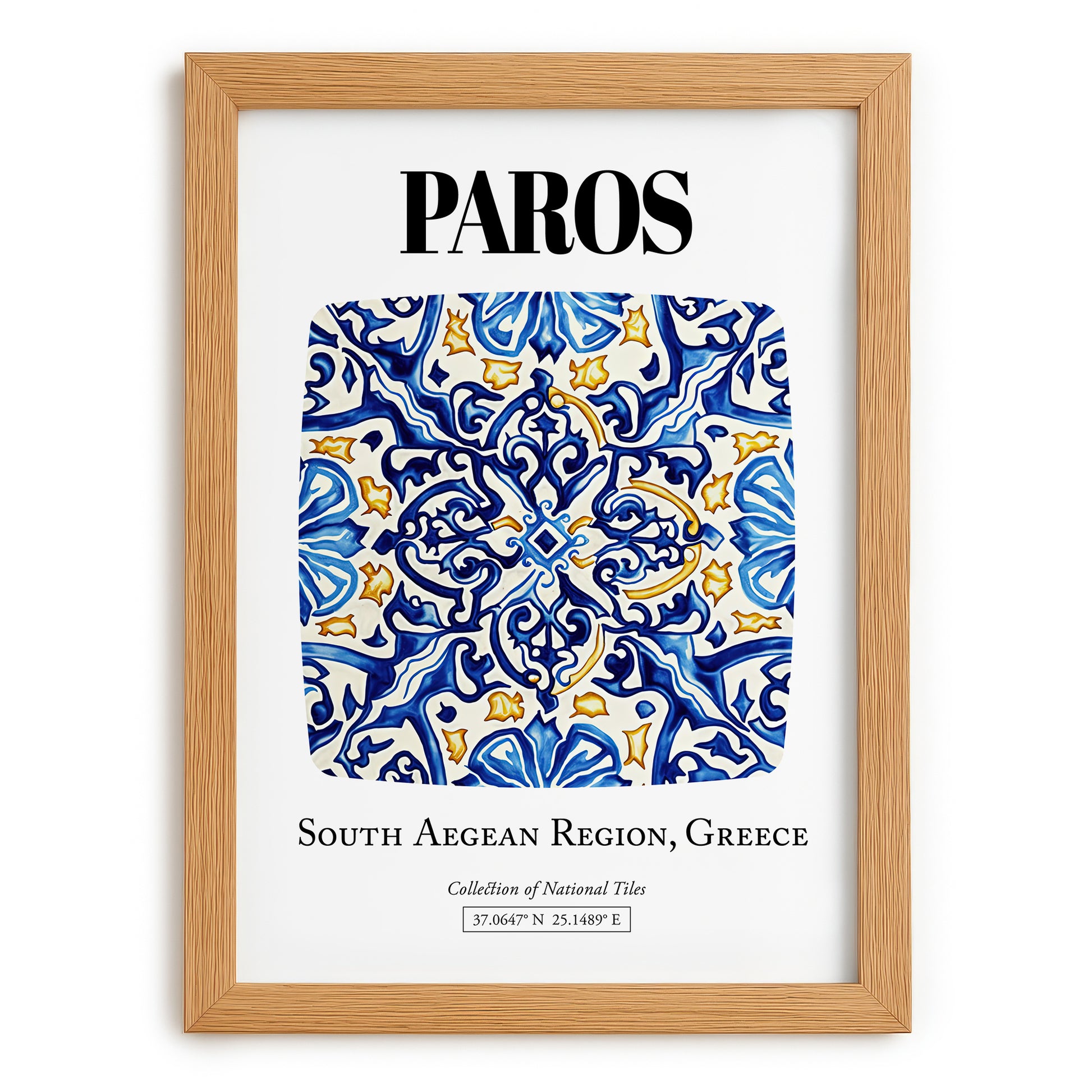 Paros, Greece – Travel Wall Decor, set in oak frame