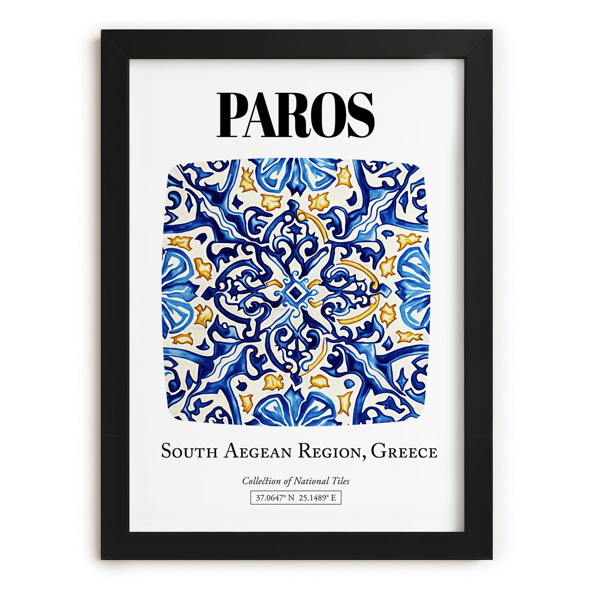 Paros, Greece – Travel Wall Decor, in sleek black frame