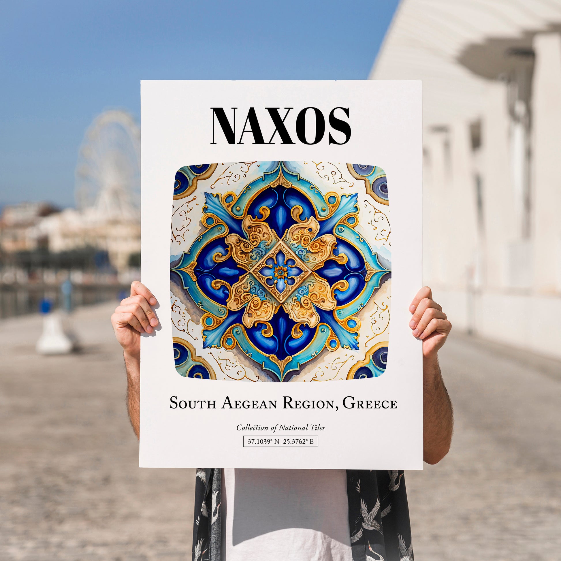 Naxos, Greece – Travel Wall Decor, no-text version framed in wood