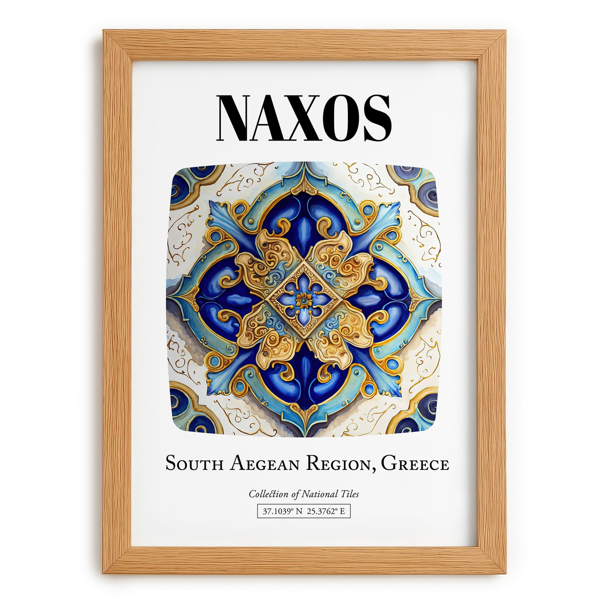 Naxos, Greece – Travel Wall Decor, set in oak frame