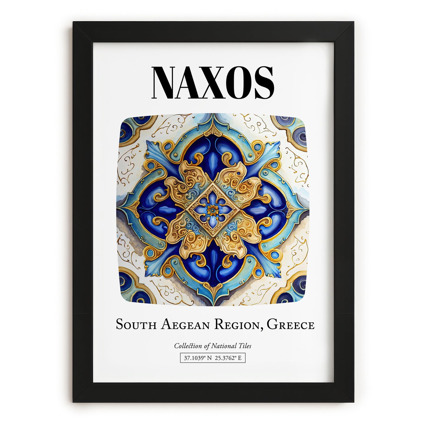 Naxos, Greece – Travel Wall Decor, in sleek black frame