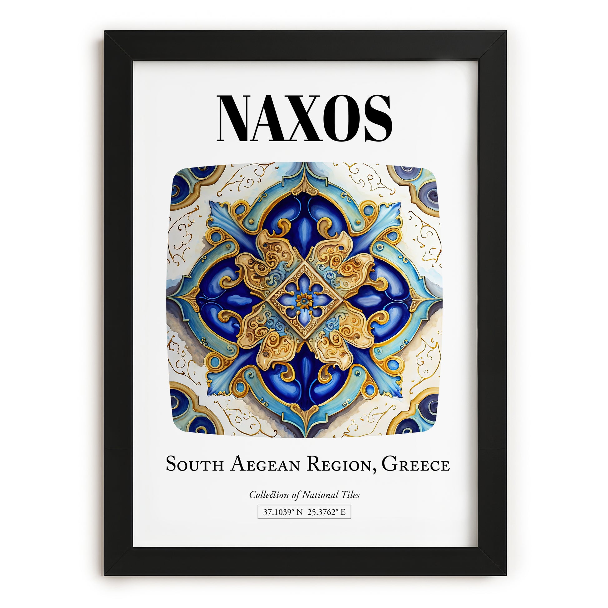 Naxos, Greece – Travel Wall Decor, in sleek black frame