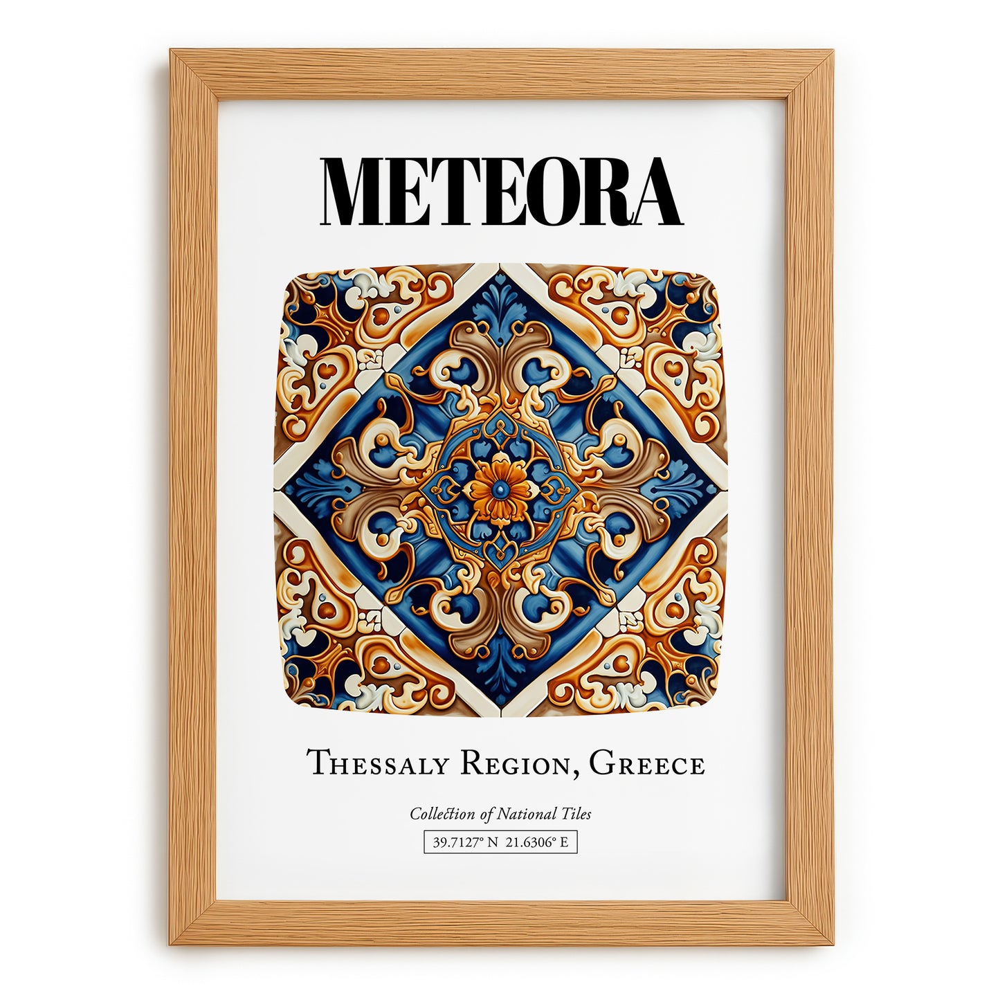 Meteora, Greece – Cityscape Wall Art, set in oak frame