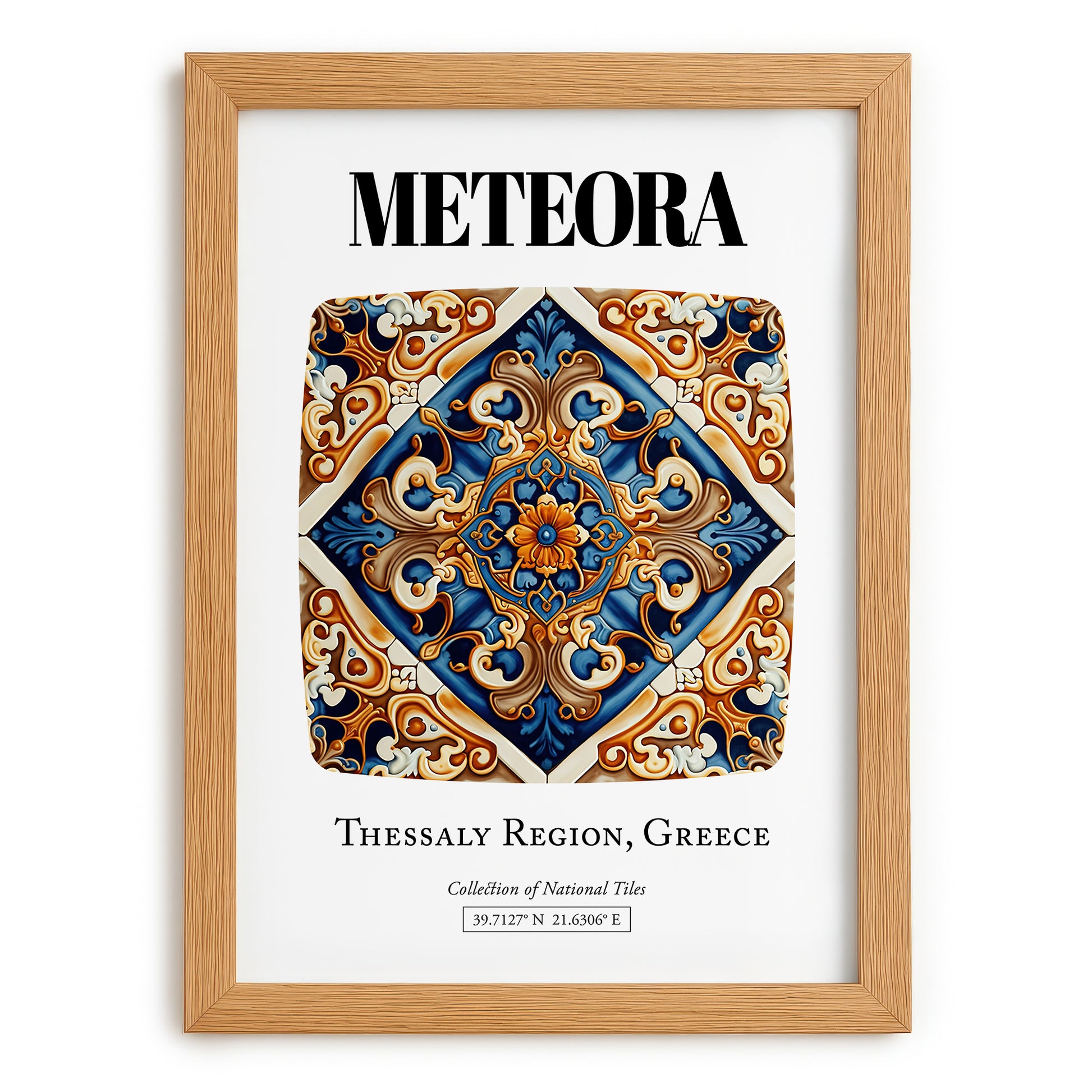 Meteora, Greece – Cityscape Wall Art, set in oak frame