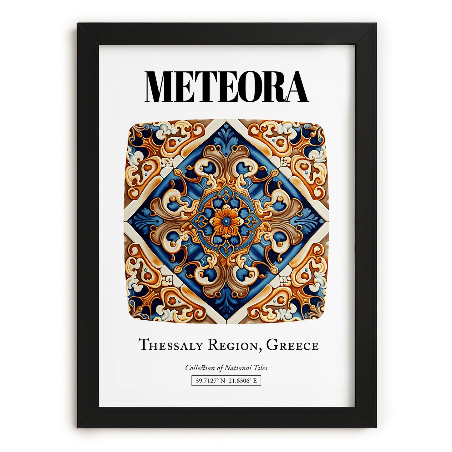 Meteora, Greece – Cityscape Wall Art, in sleek black frame