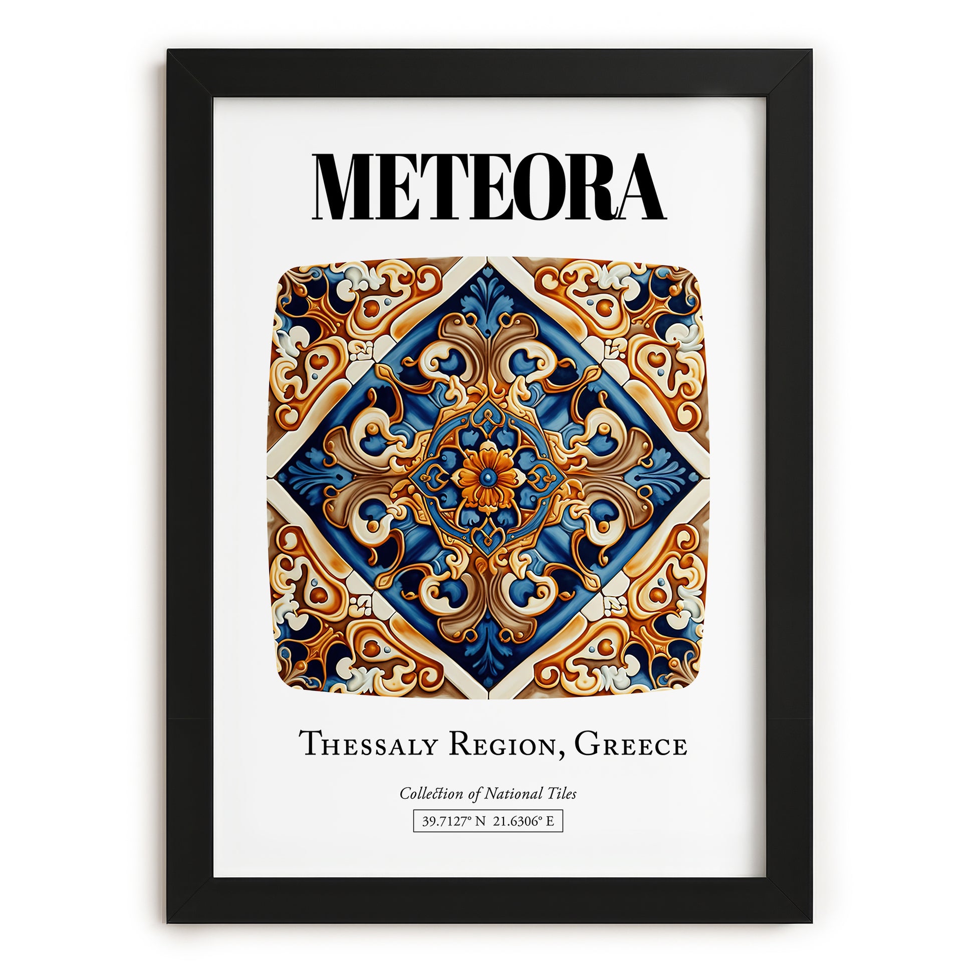 Meteora, Greece – Cityscape Wall Art, in sleek black frame