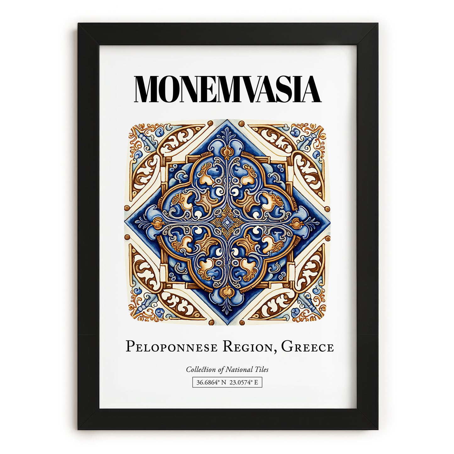 Monemvasia, Greece – Travel Wall Decor, in sleek black frame