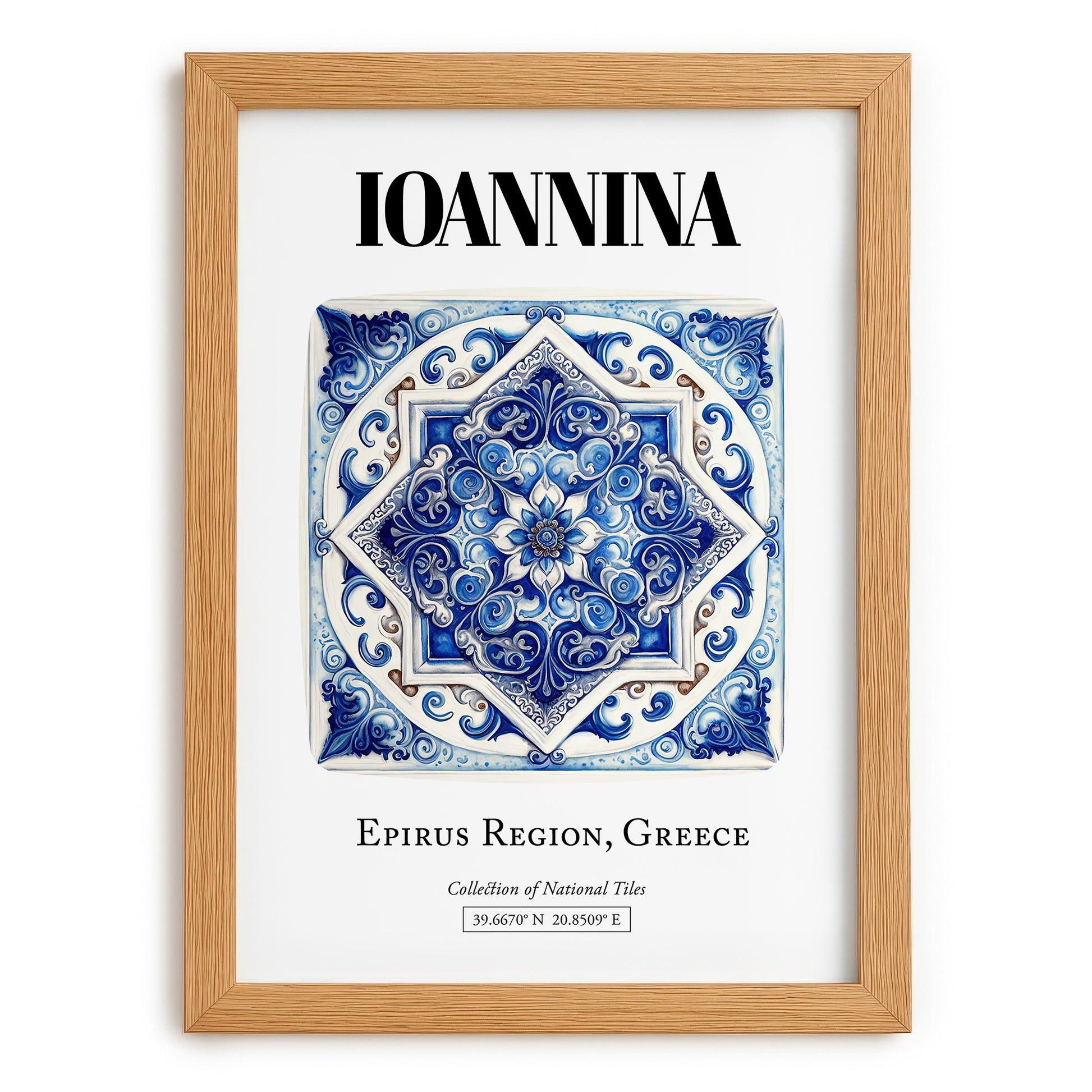 Ioannina, Greece – World Travel Art, set in oak frame