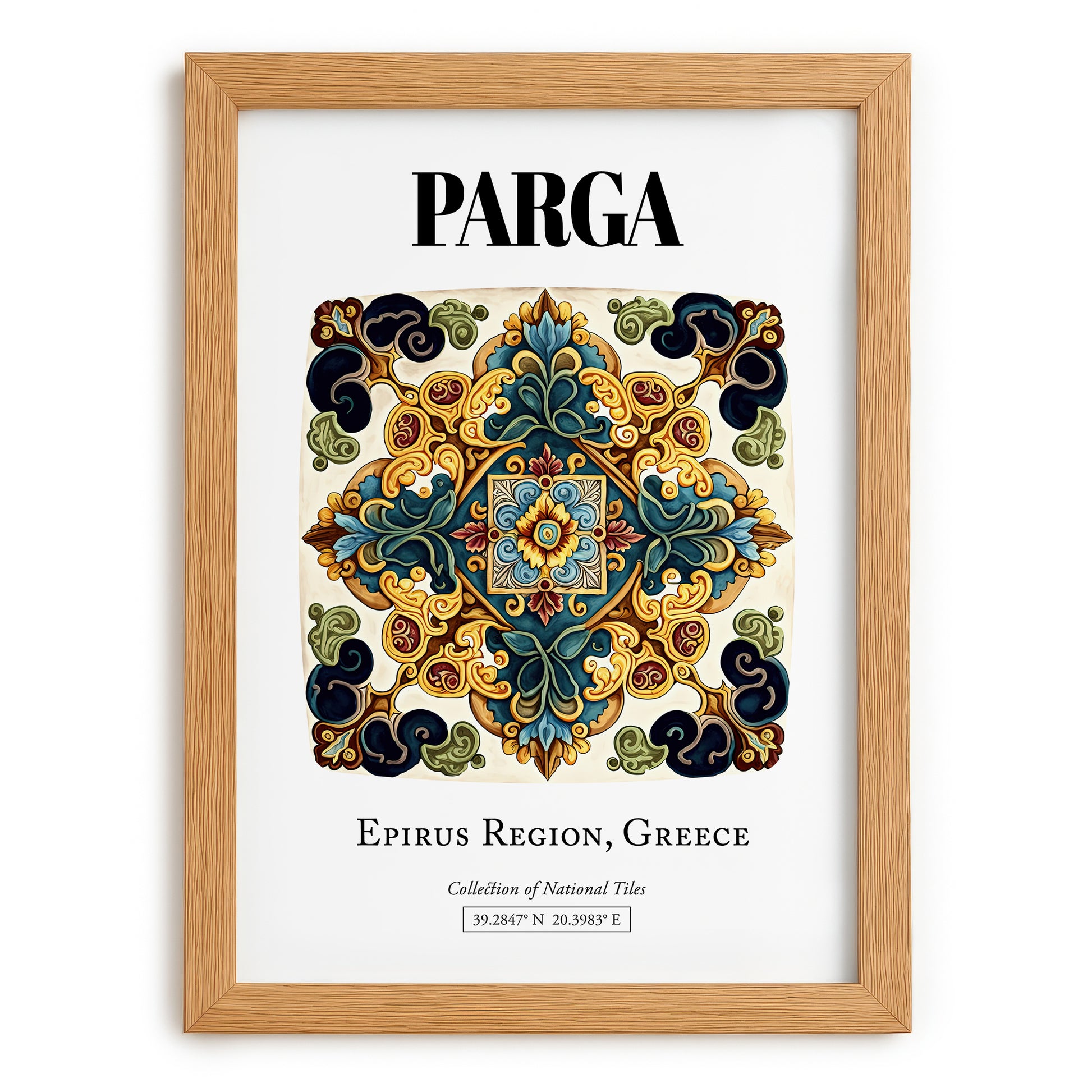 Parga, Greece – Travel Wall Decor, set in oak frame