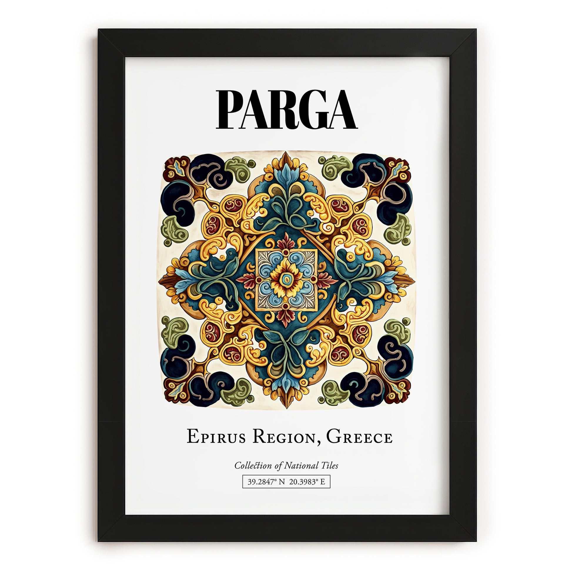 Parga, Greece – Travel Wall Decor, in sleek black frame