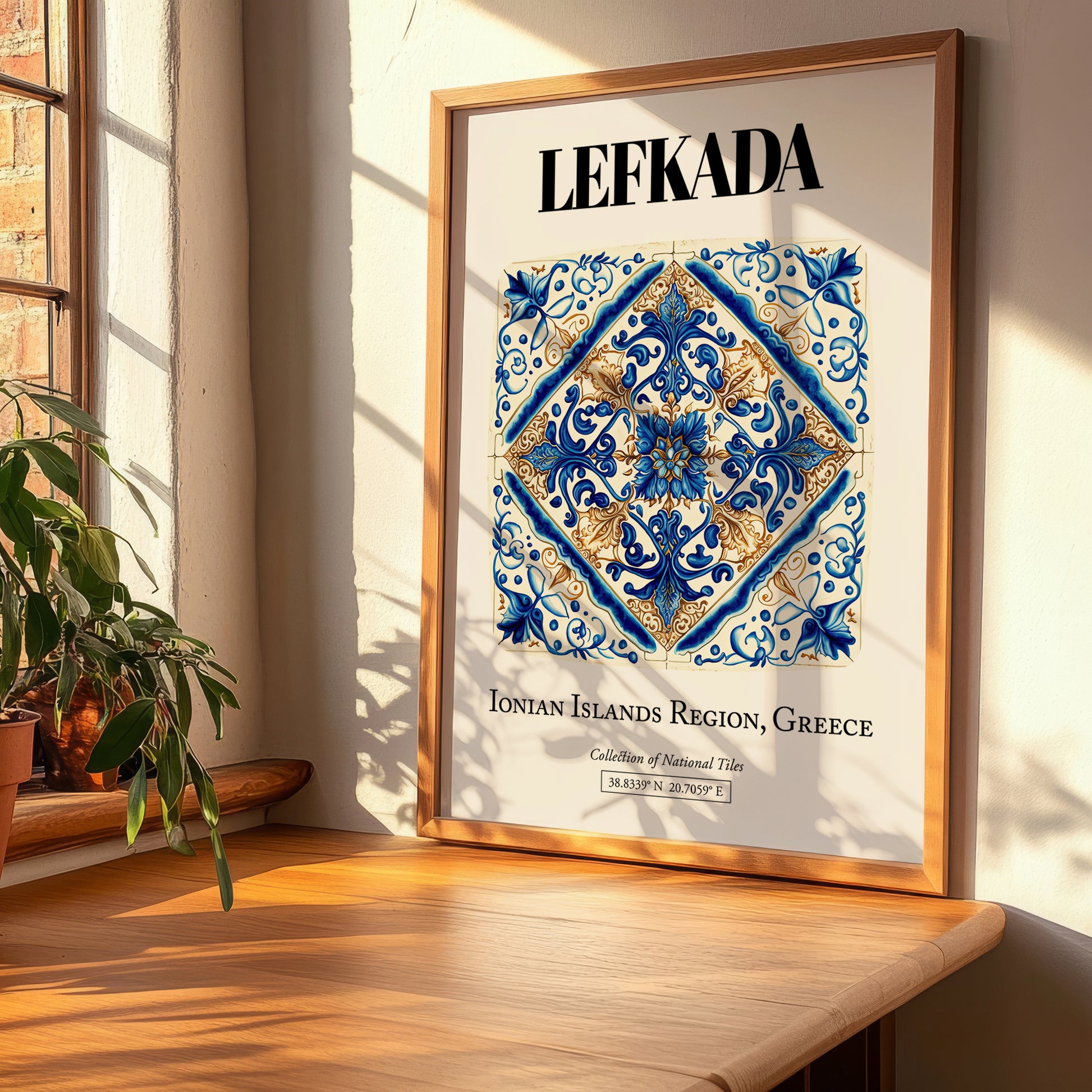 Lefkada, Greece – Travel Poster, clean layout with no caption