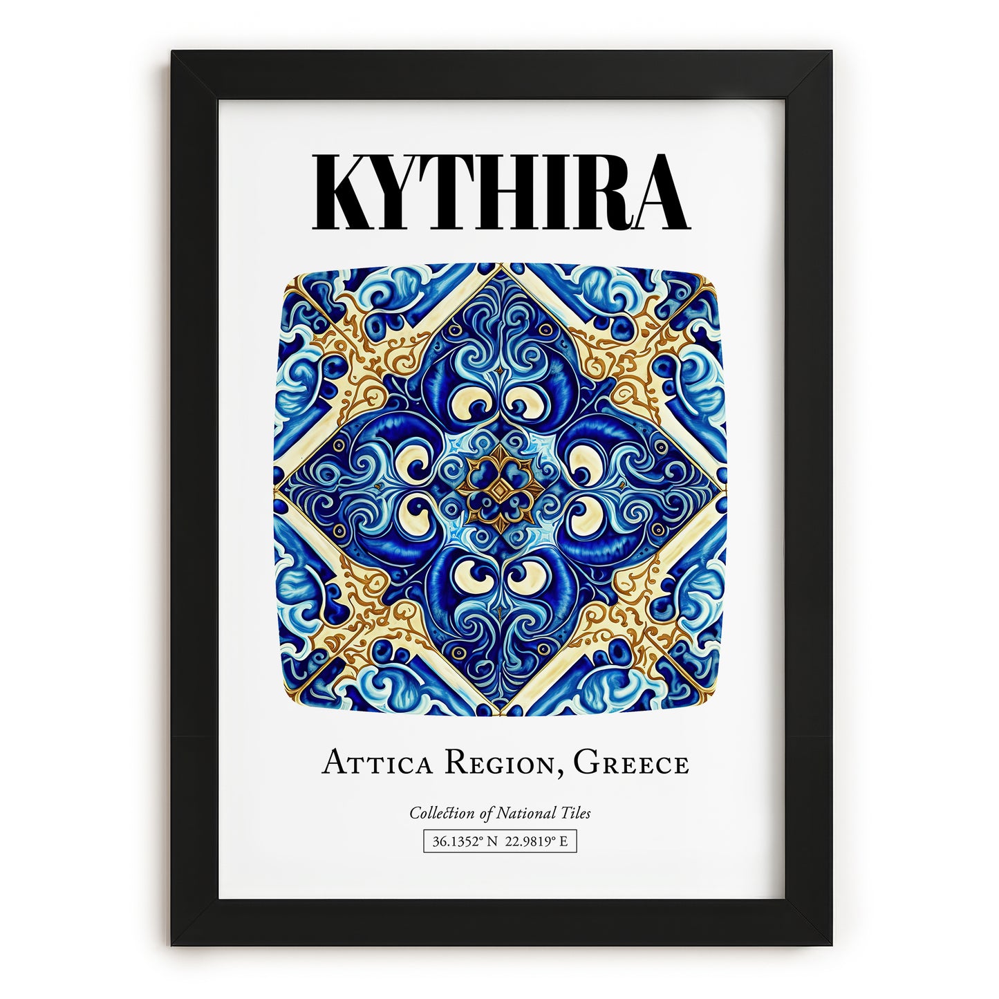 Kythira, Greece – Travel Wall Art, in sleek black frame