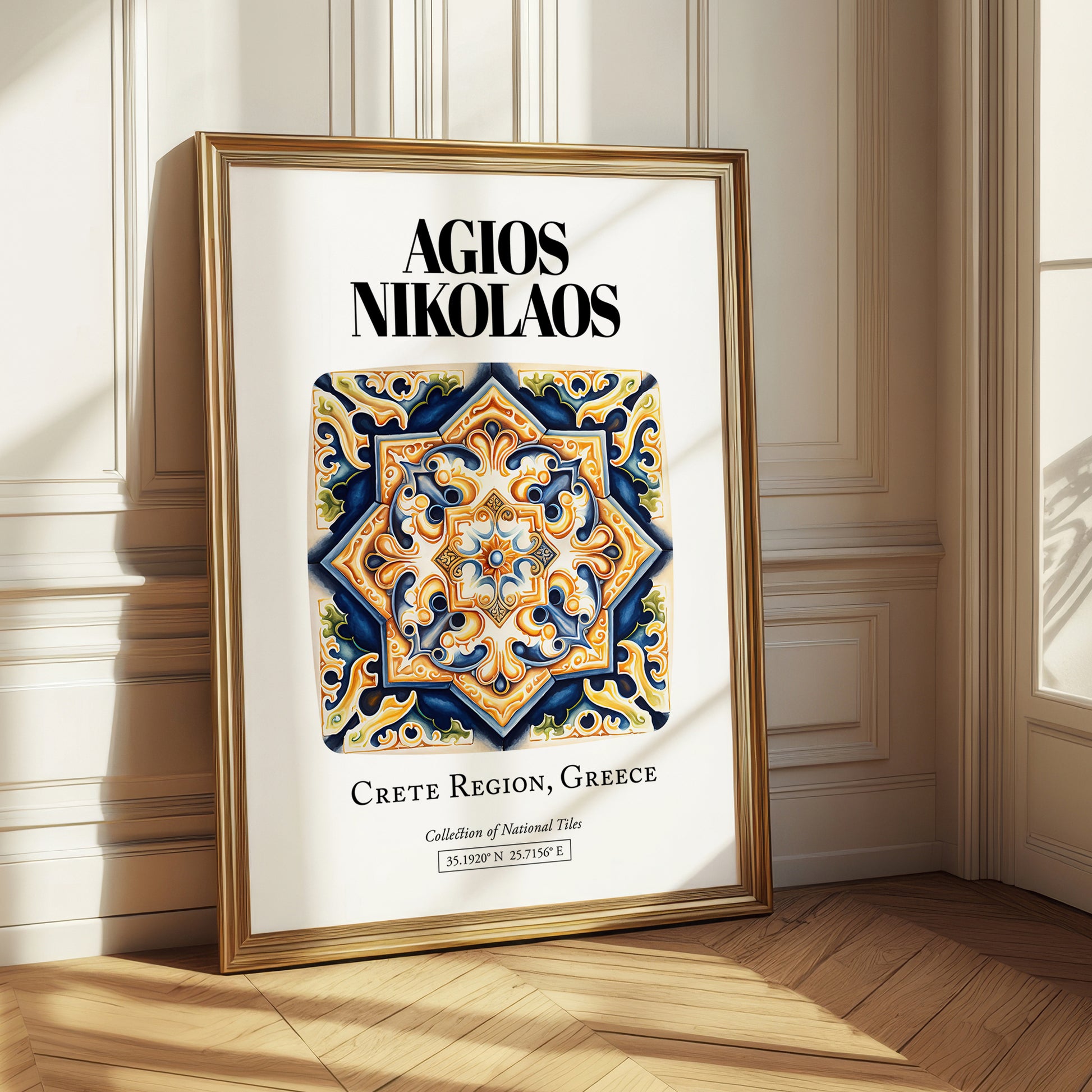 Agios Nikolaos, Greece – Travel Print, styled in a charming Paris street view