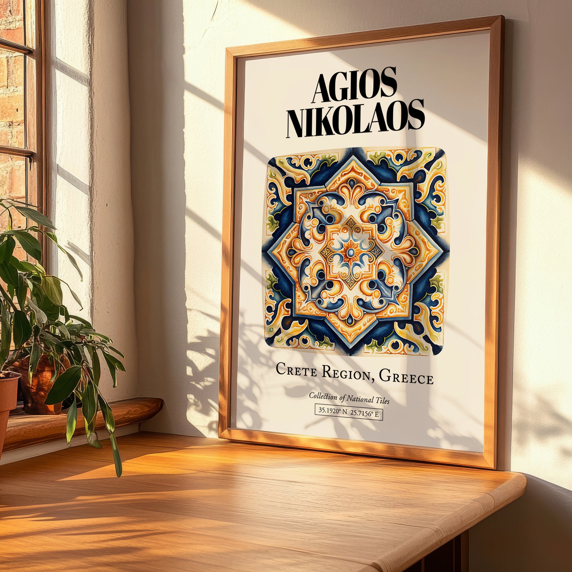 Agios Nikolaos, Greece – Travel Print, clean layout with no caption